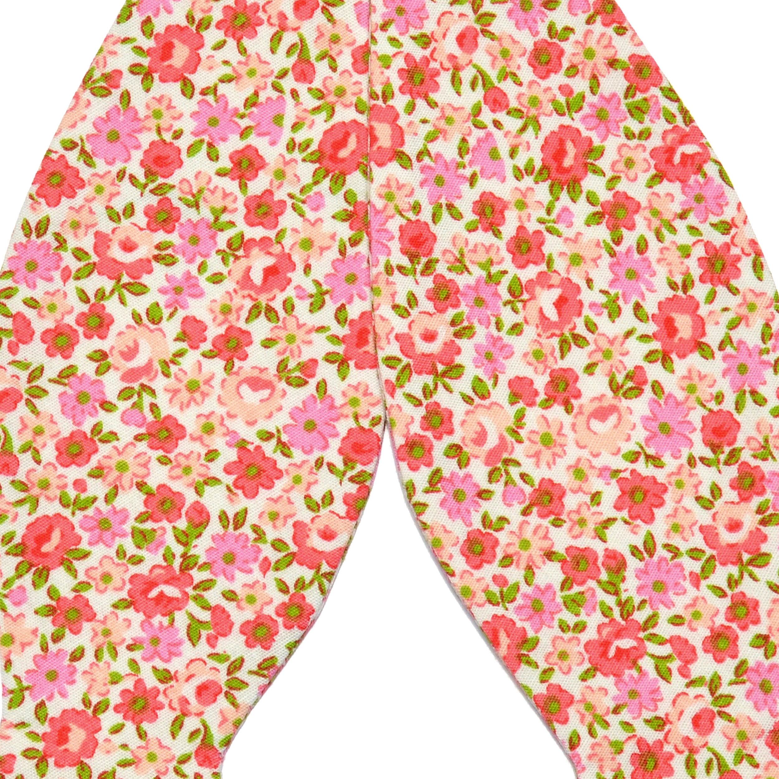 Pink/Rød Blomster Bomulds Selvbinder Butterfly - 2