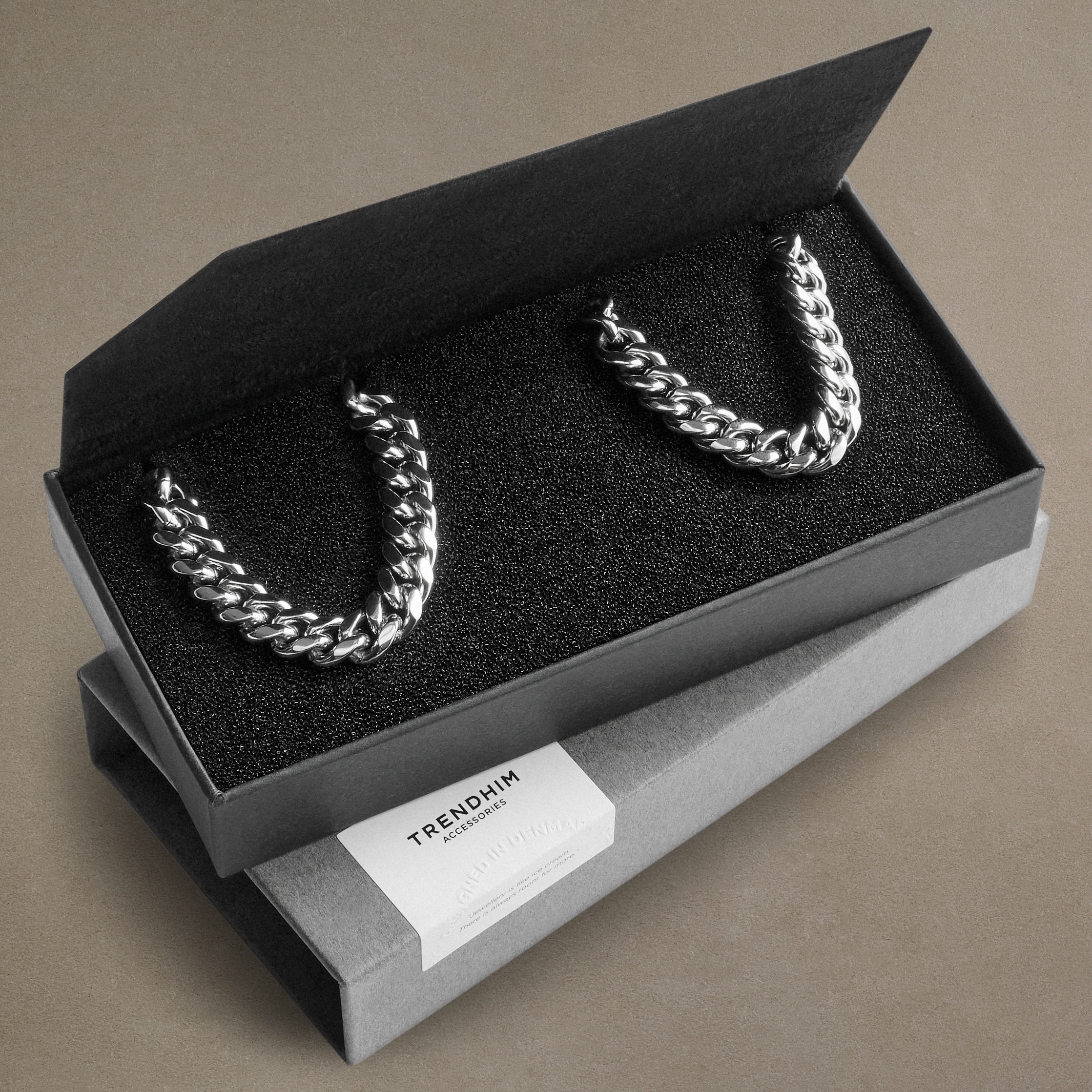 Coffret cadeau – Bracelet L avec chaîne 50 cm en acier de 8 mm - 3