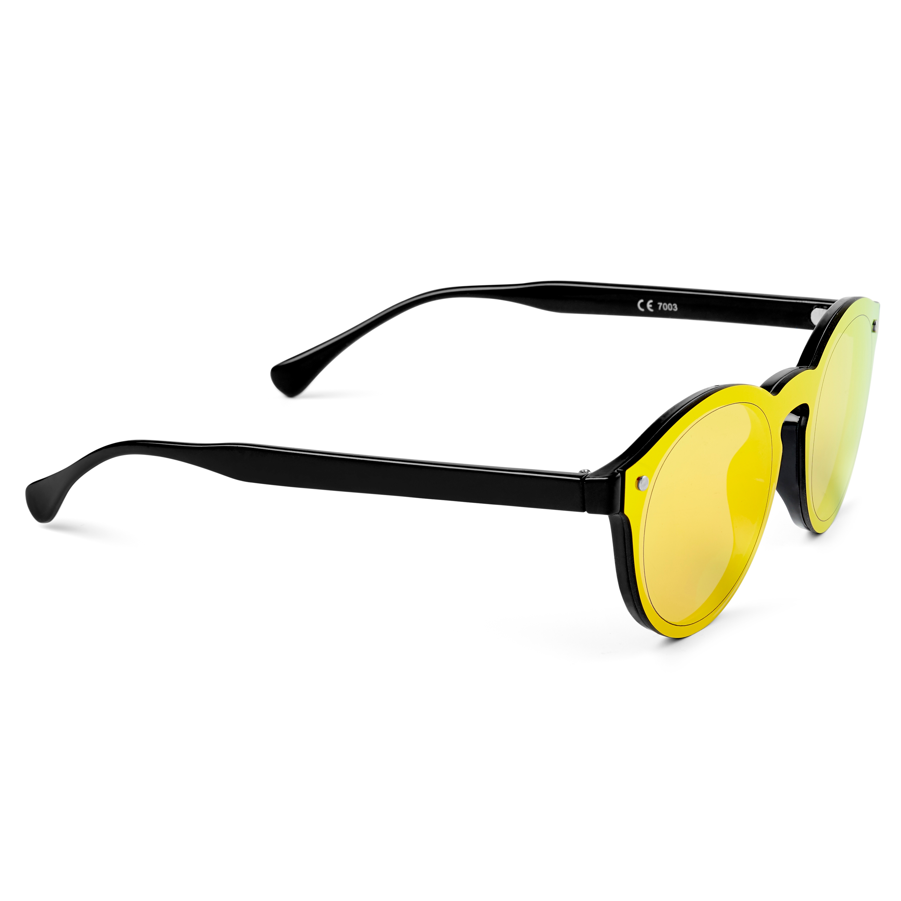 Iriserende Oranje Ronde Zonnebril - 3