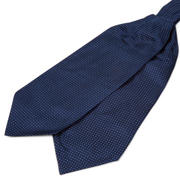 Navy Polka Dot Silk Cravat