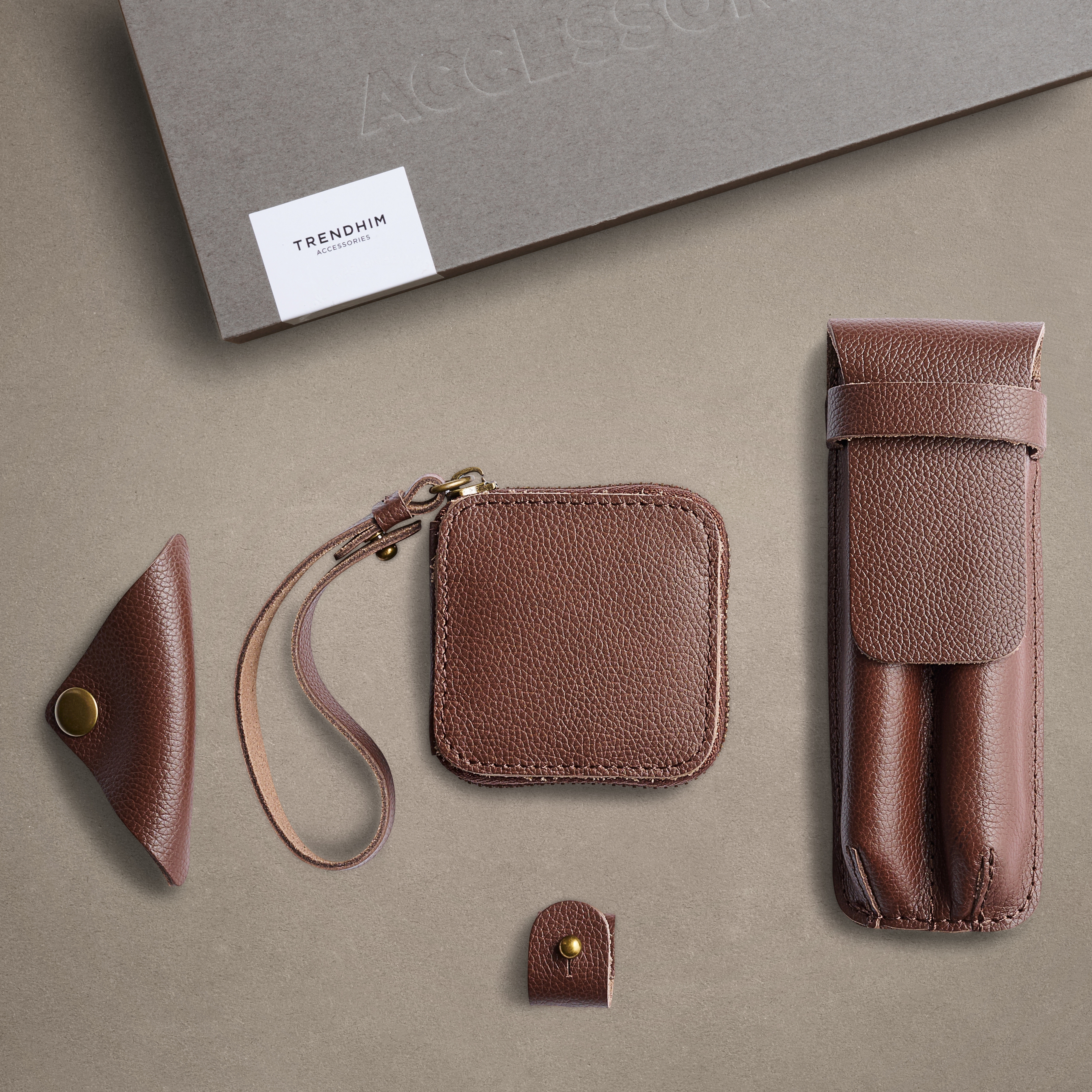 Coffret cadeau d'organisateur professionnel de luxe | Cuir marron - 2