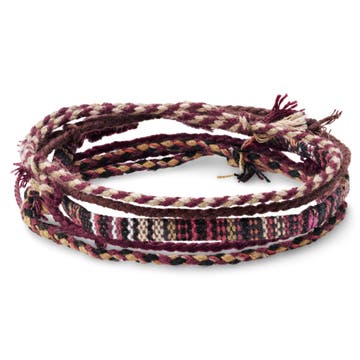 Dark Red Multicoloured Textile Surfer Bracelet Dark Red Multicoloured Textile Surfer Bracelet