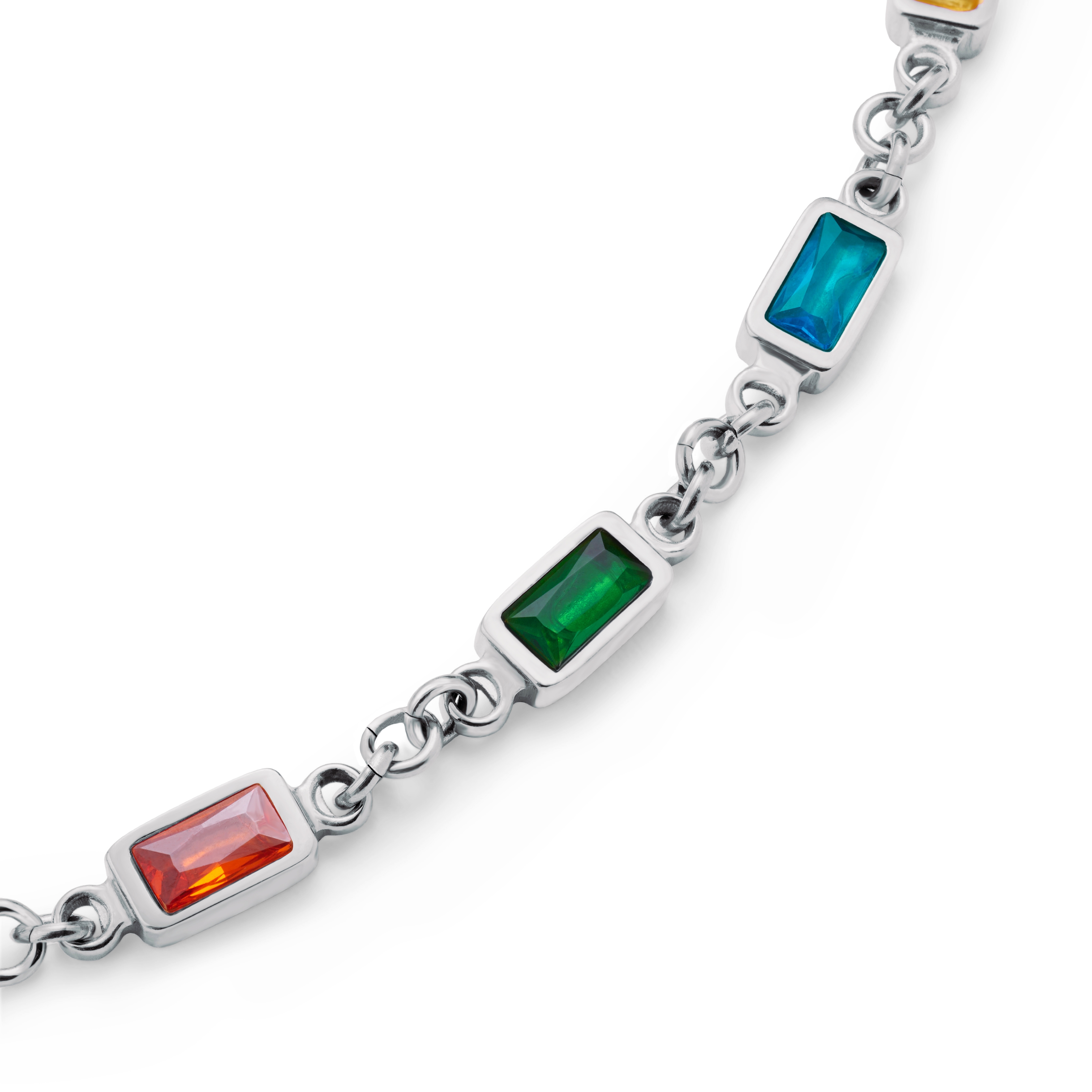 Prism | Bracelet argenté avec pierres en cristal multicolore - 3