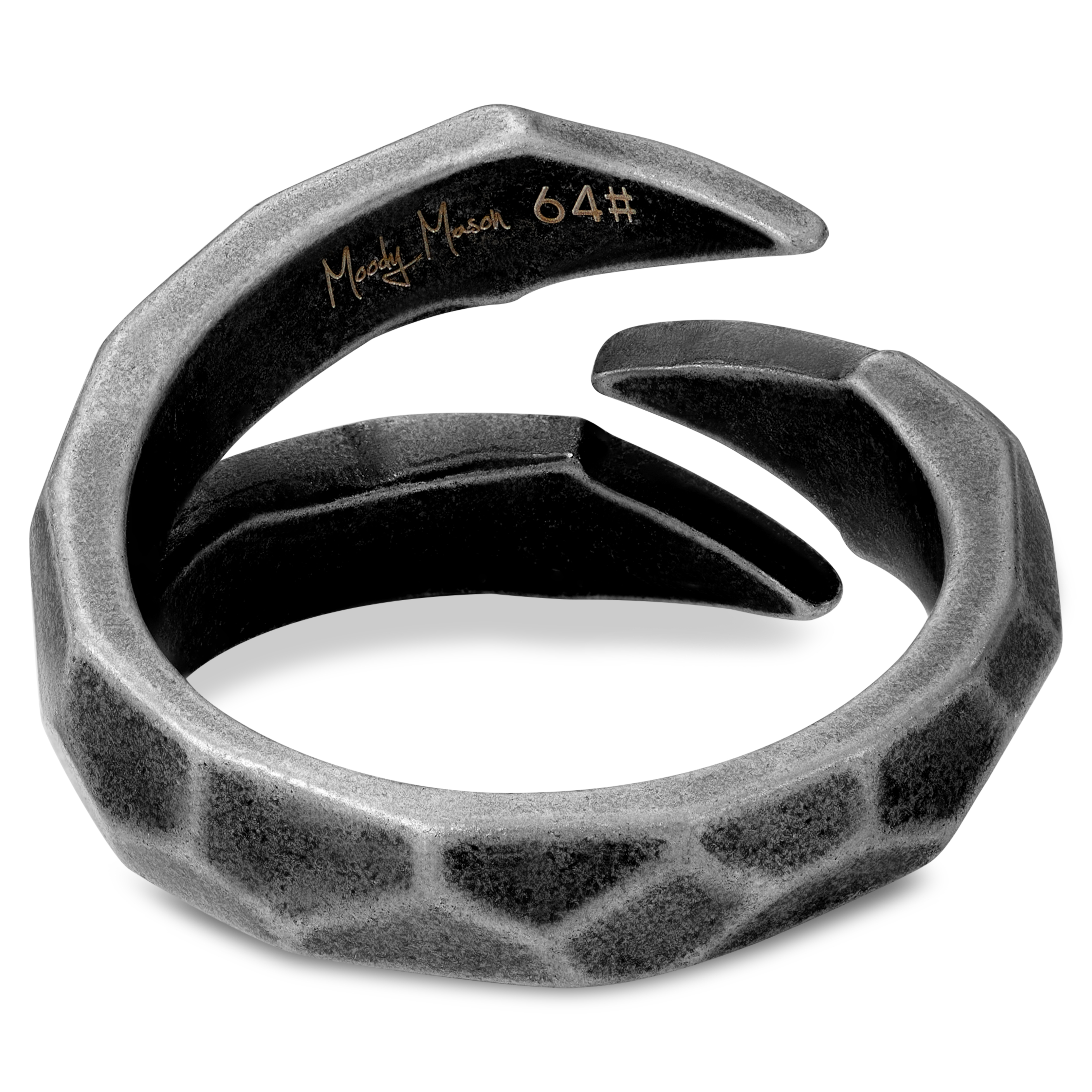 Jax Grey Stainless Steel Dragon Claw Ring - 3