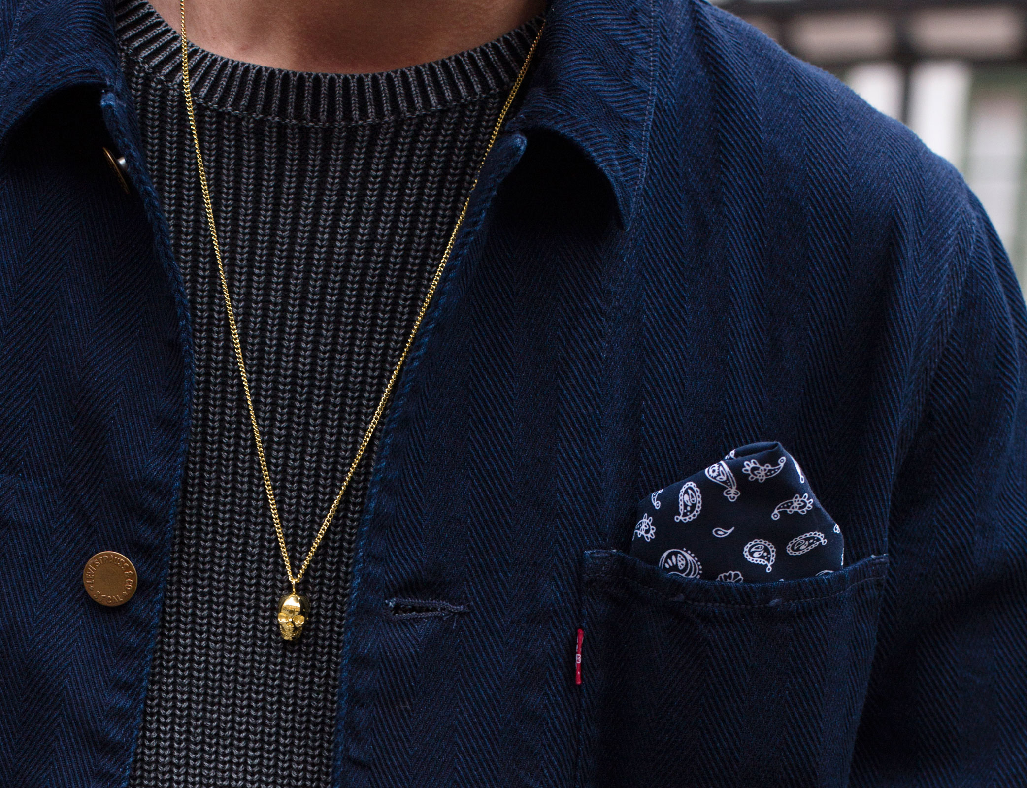 Златисто колие с череп - 6