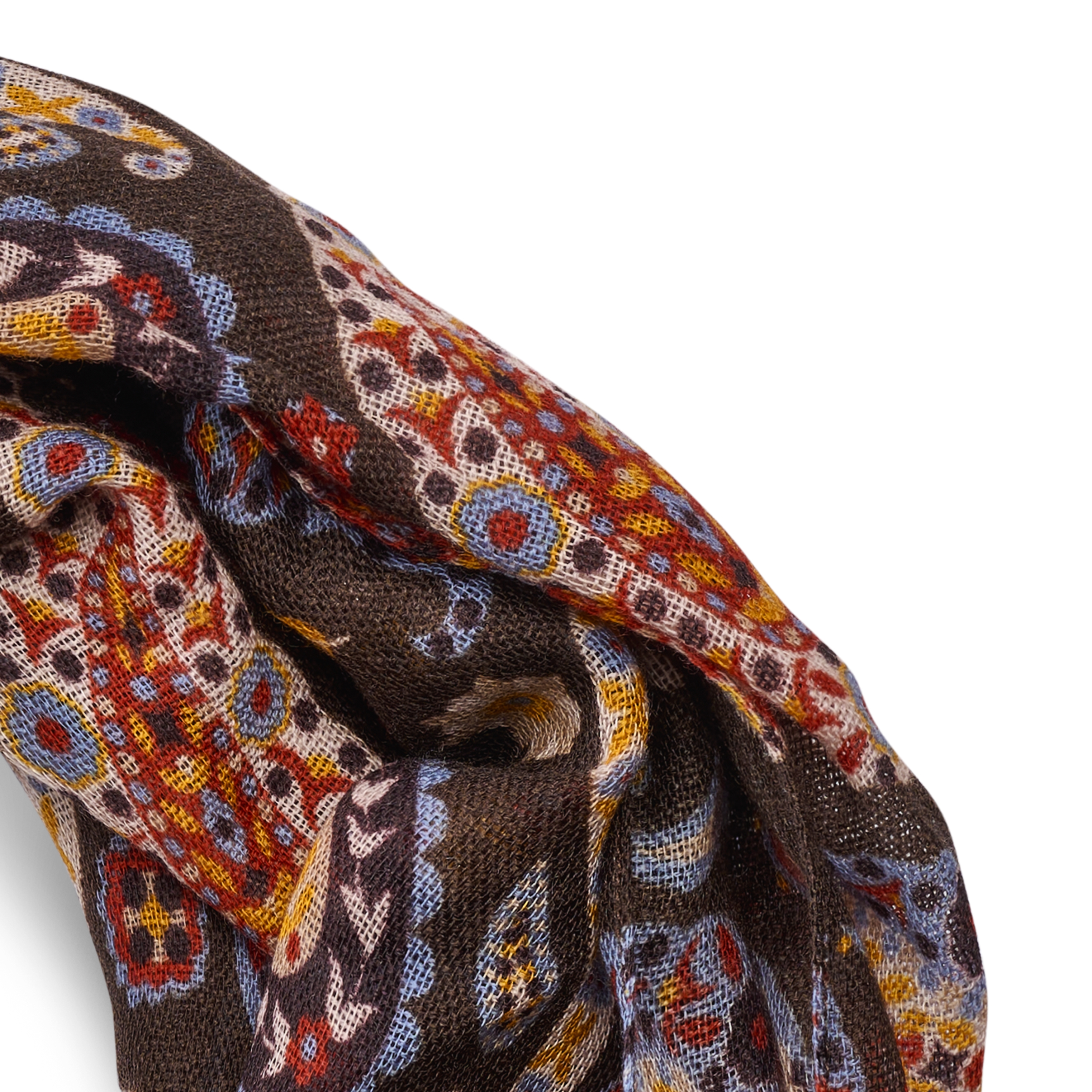 Virtuo | Écharpe en laine à motifs cachemire bordeaux - 2