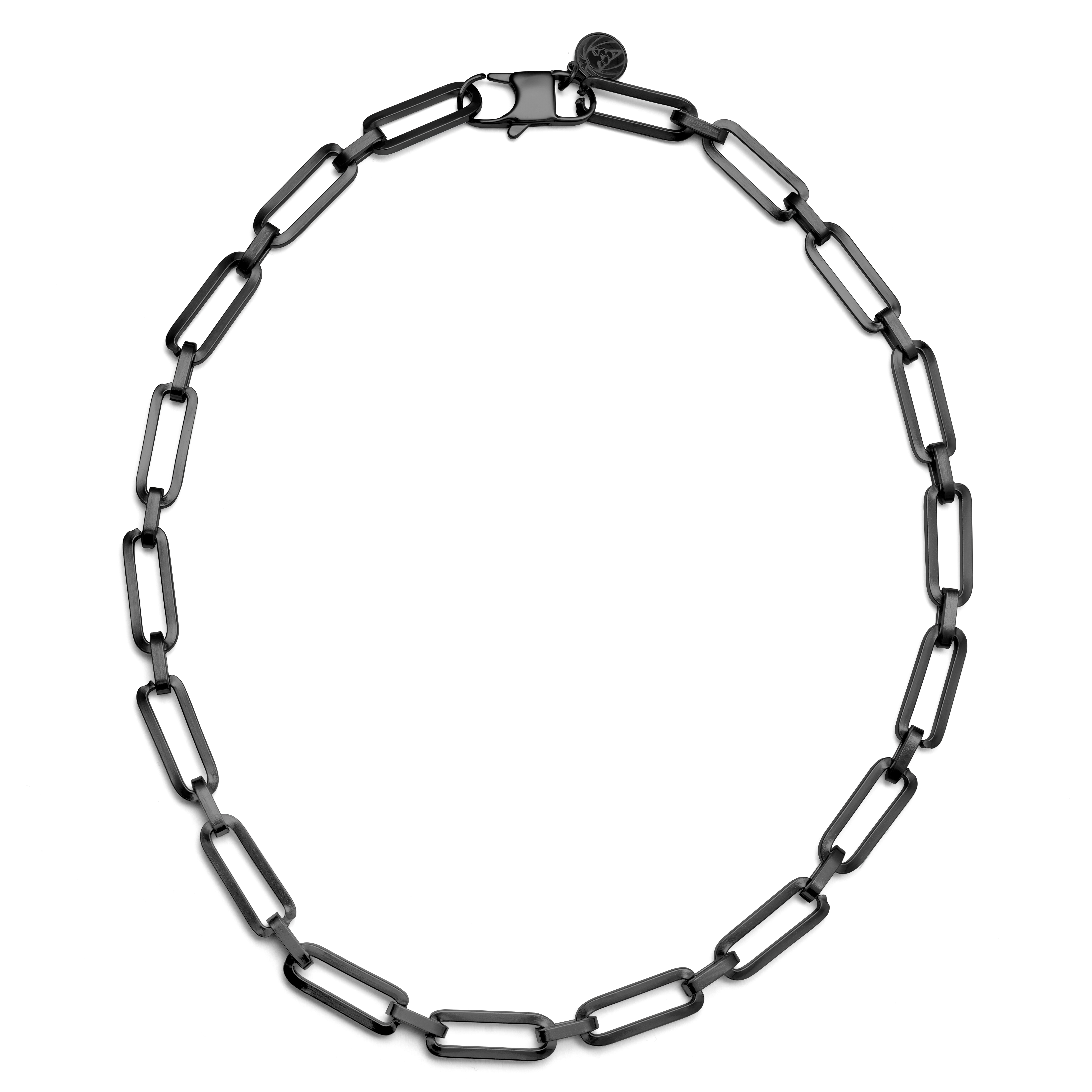 Black Stainless Steel Cable Chain Necklace - 20 inch-EMIDAAB