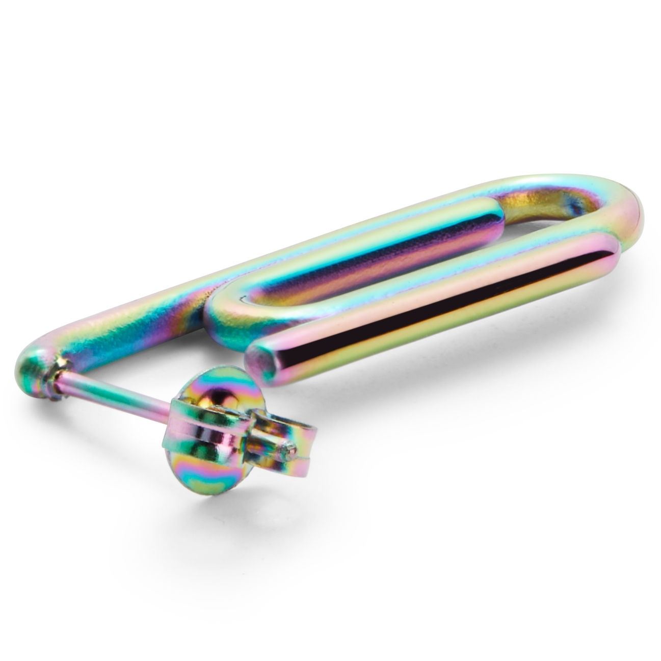 Floyd Rainbow paperclip stud earring - 2