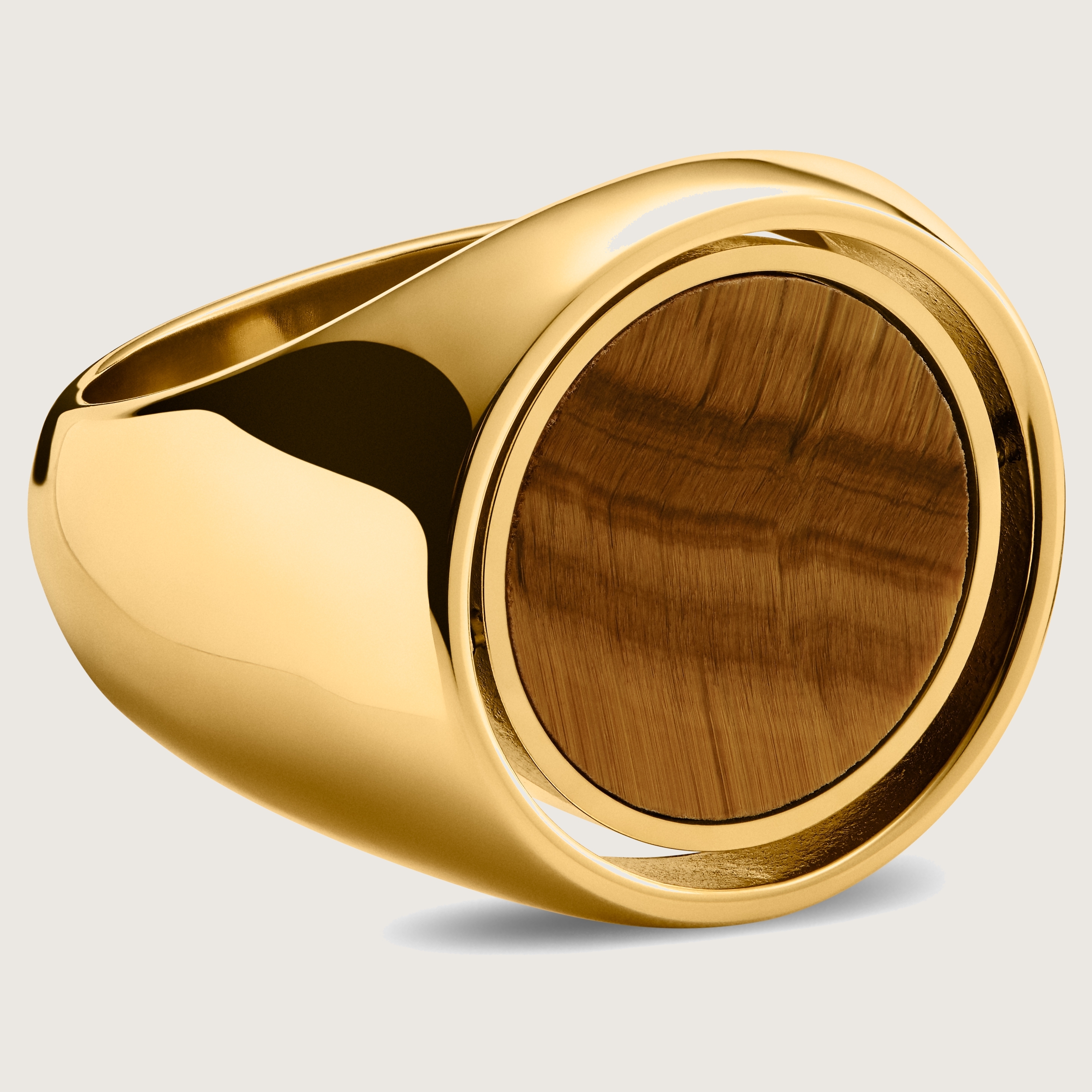 Makt | Rotating Gold-Tone Tiger's Eye Signet Ring | In stock Makt | Rotating Gold-Tone Tiger's Eye Signet Ring | In stock