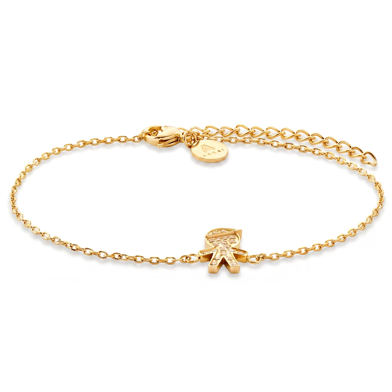 Mediterranean | Pulsera con charm con circonitas blancas chapada en oro de 14K Mediterranean | Pulsera con charm con circonitas blancas chapada en oro de 14K