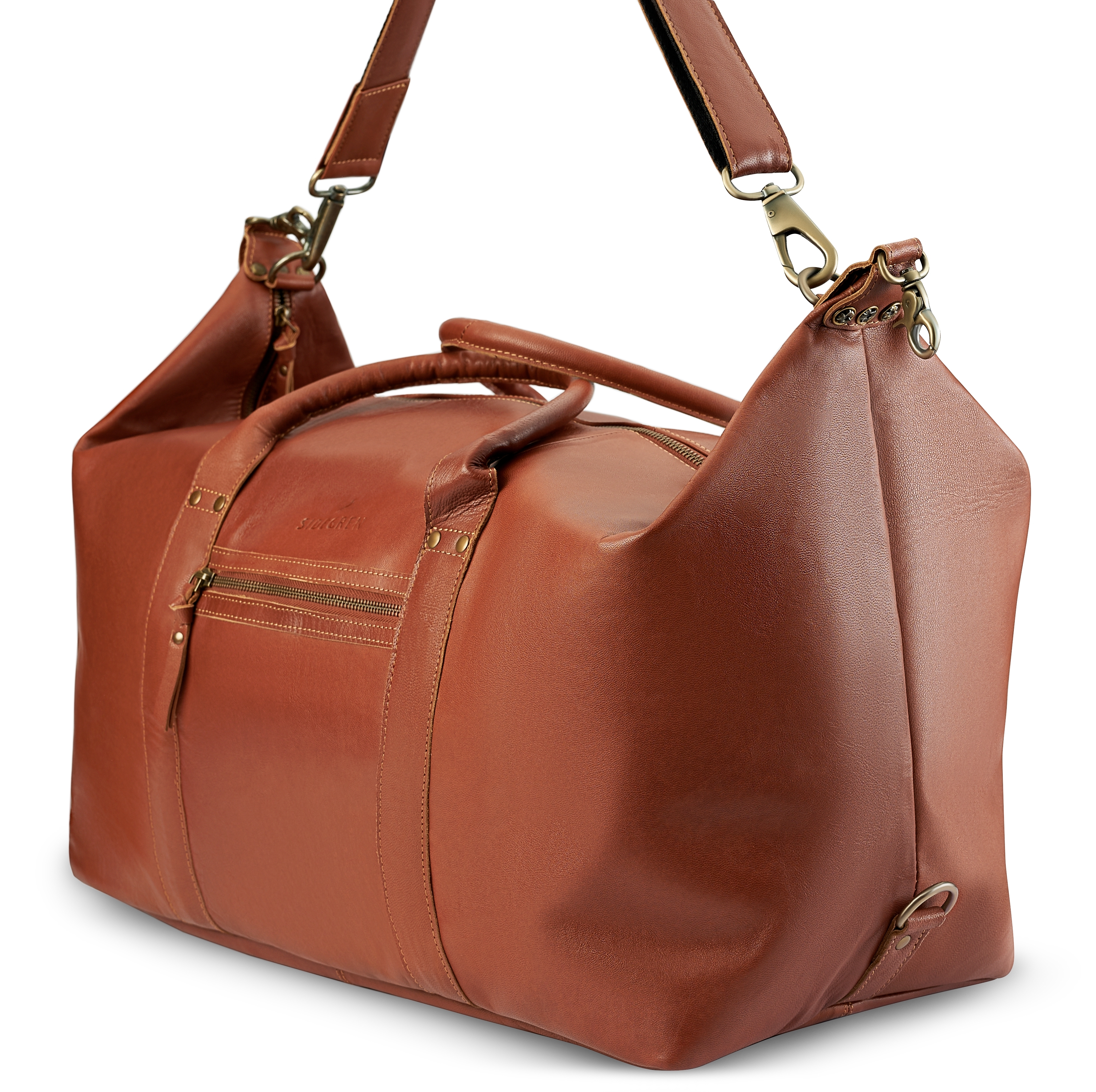Fidei | Mocha Full Grain Goat Leather Travel Bag - 5