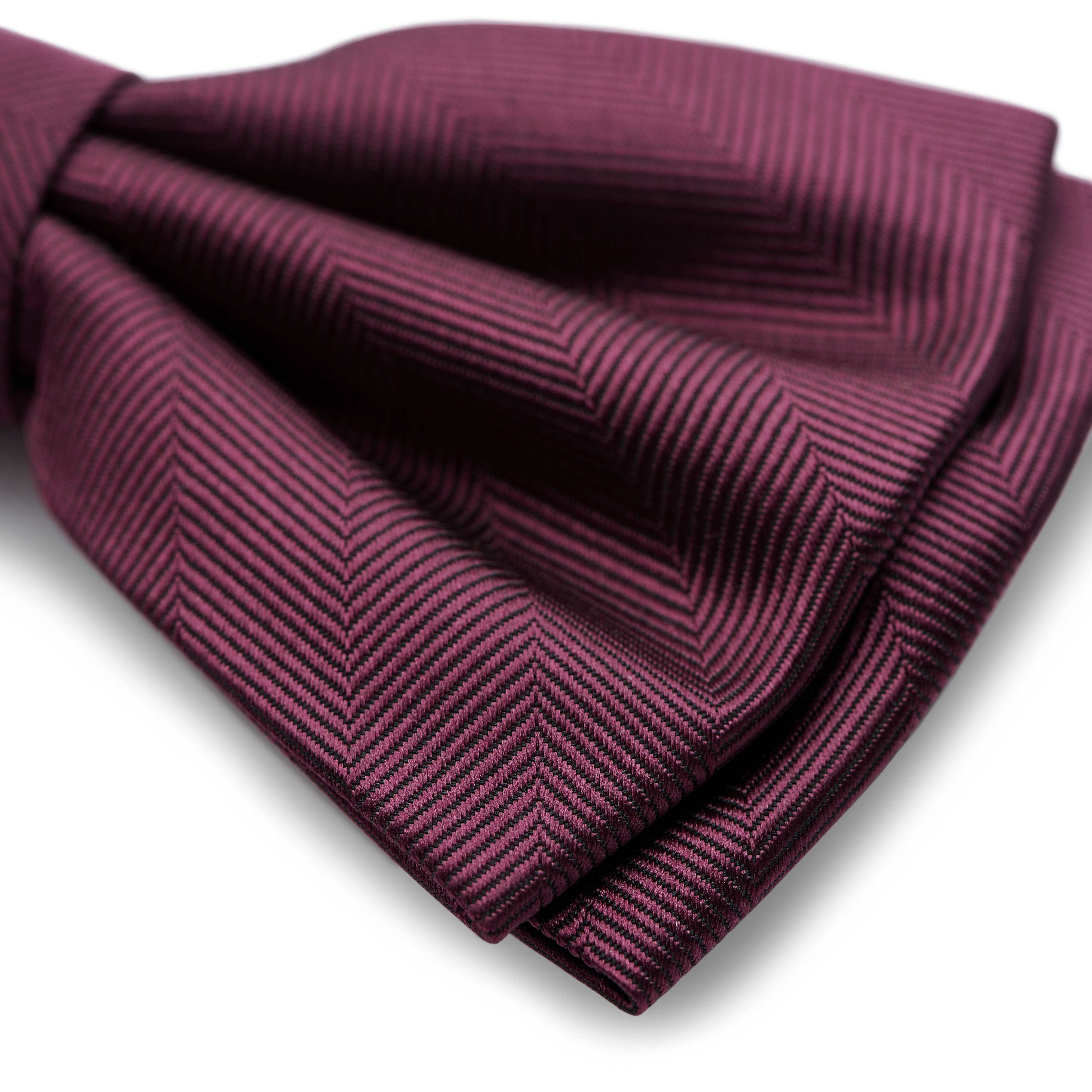 Karmozijnrode Voorgebonden Vlinderdas met Visgraatmotief - 3