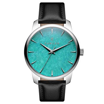 Beleza | Silver-tone Stainless Steel Turquoise Stone Watch