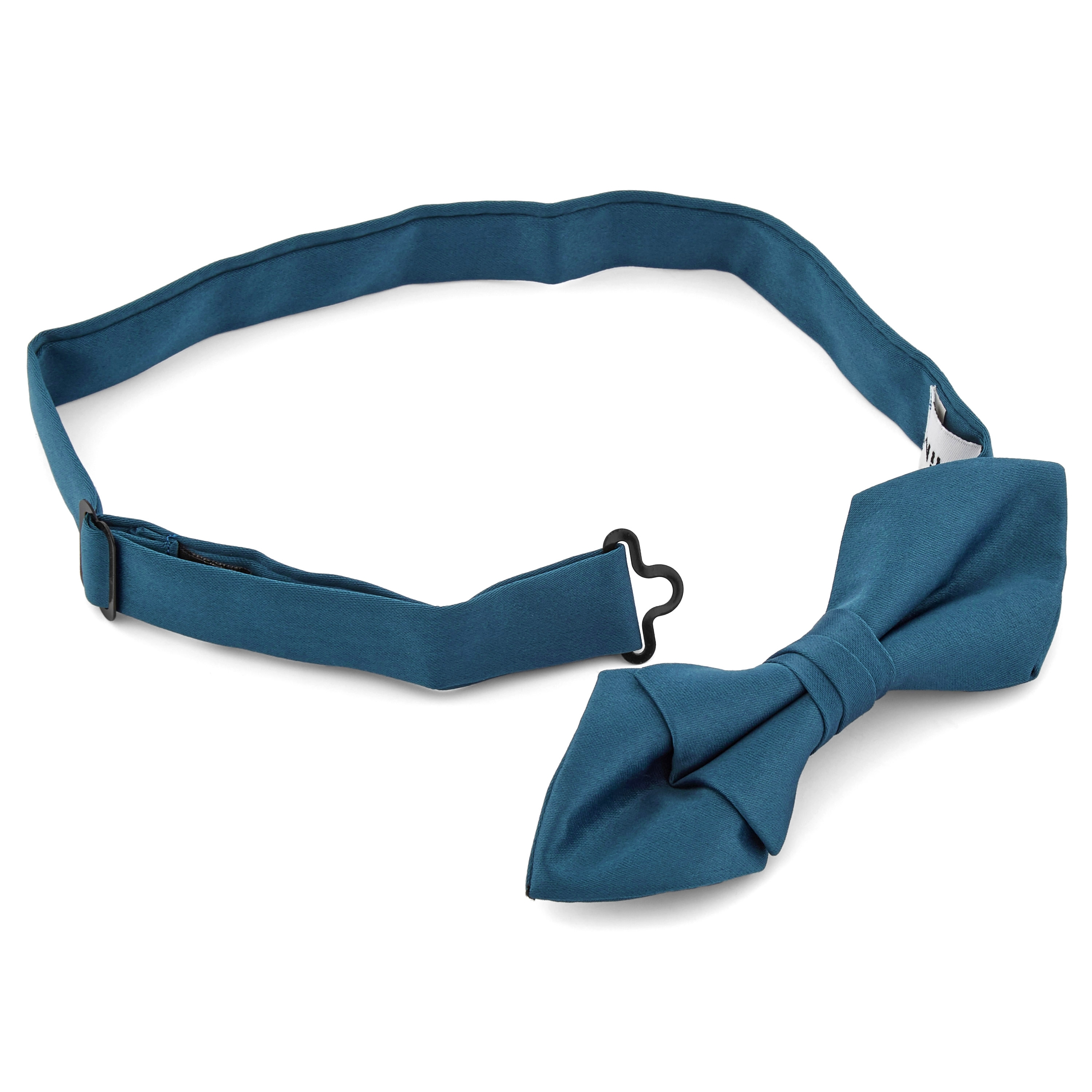 Noeud papillon classique en pointes bleu pétrole - 2