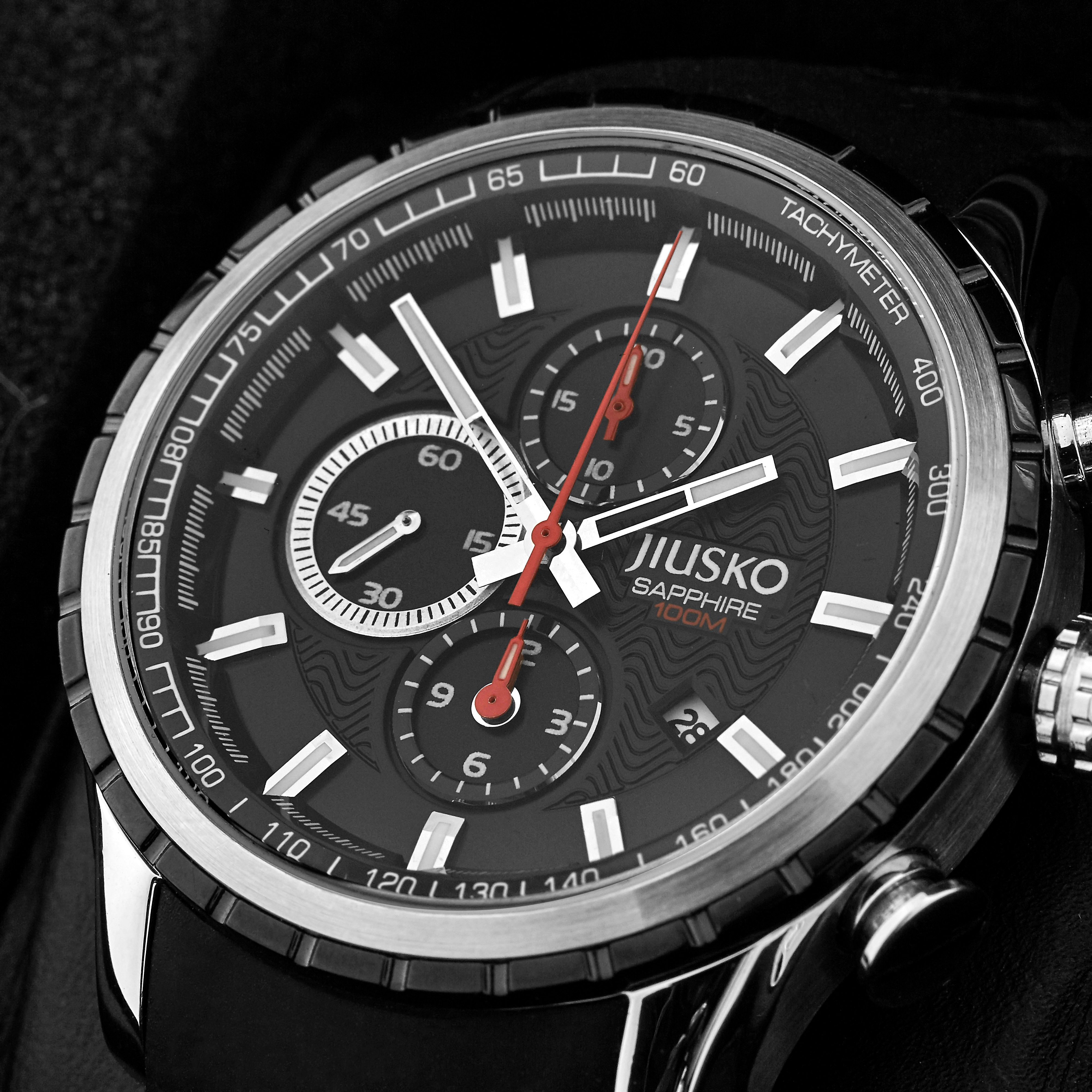 Svart Chrono Klokke - 6