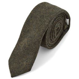 Ciemnozielony wełniany krawat