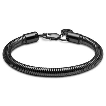 Essentials | 6 mm Gunmetal Black Snake Chain Bracelet Essentials | 6 mm Gunmetal Black Snake Chain Bracelet
