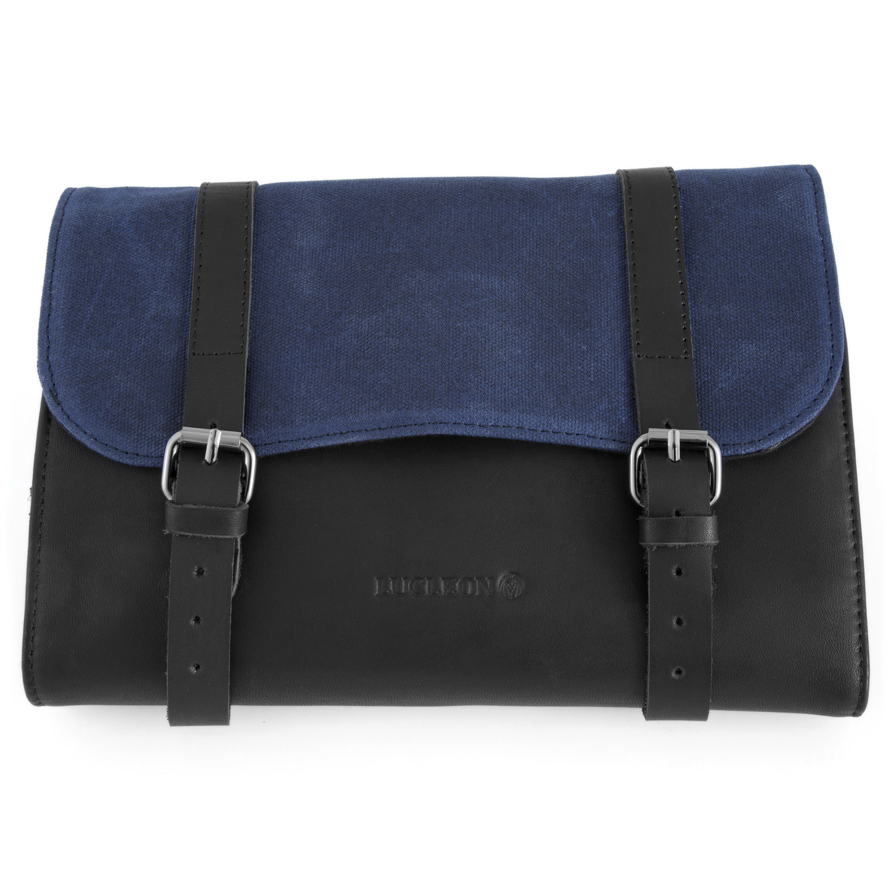 Navy Blue Waxed Canvas Roll Out Wash Bag In stock! Lucleon