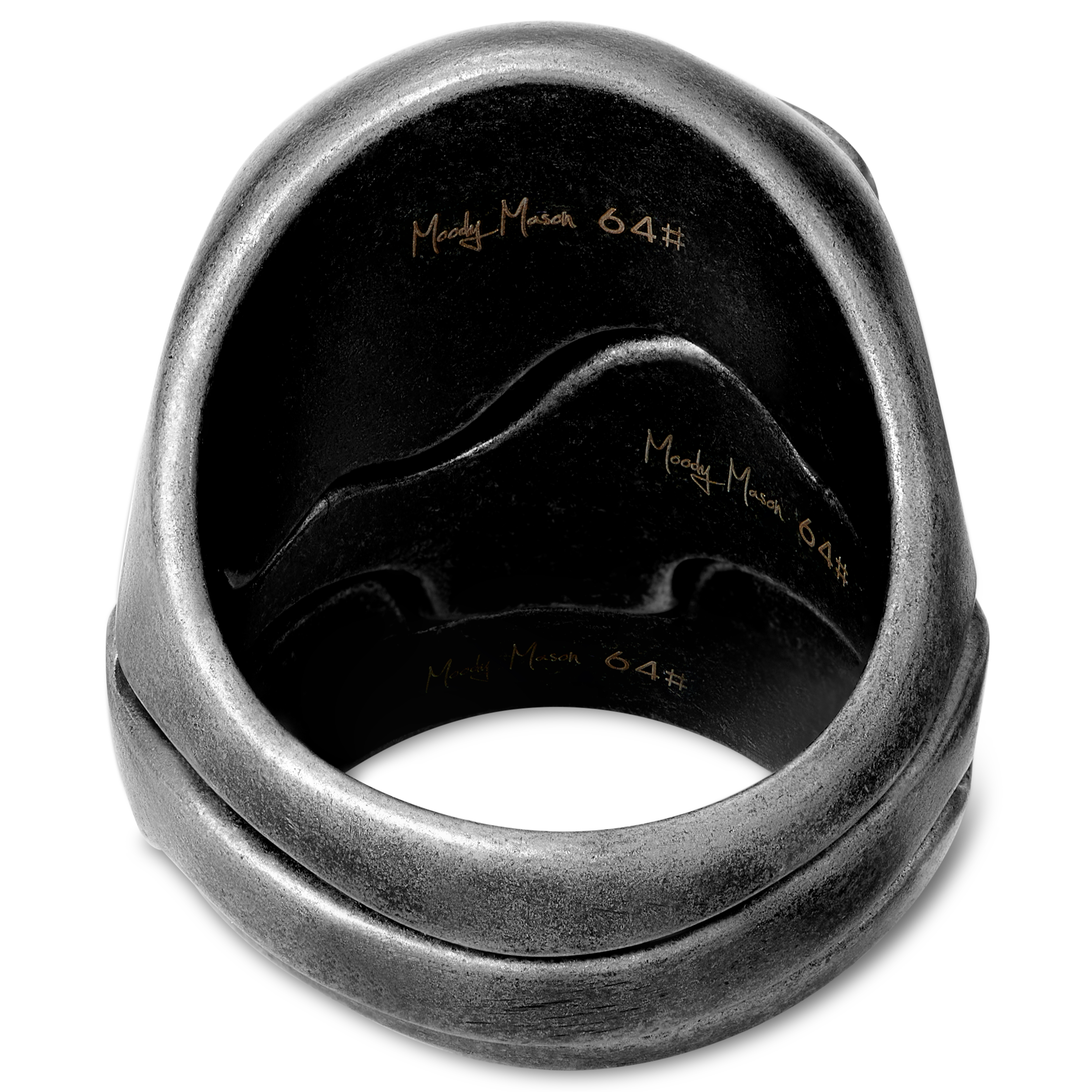 Jax | Black & Dark gray Stainless Steel 3-in-1 Skull Ring - 9