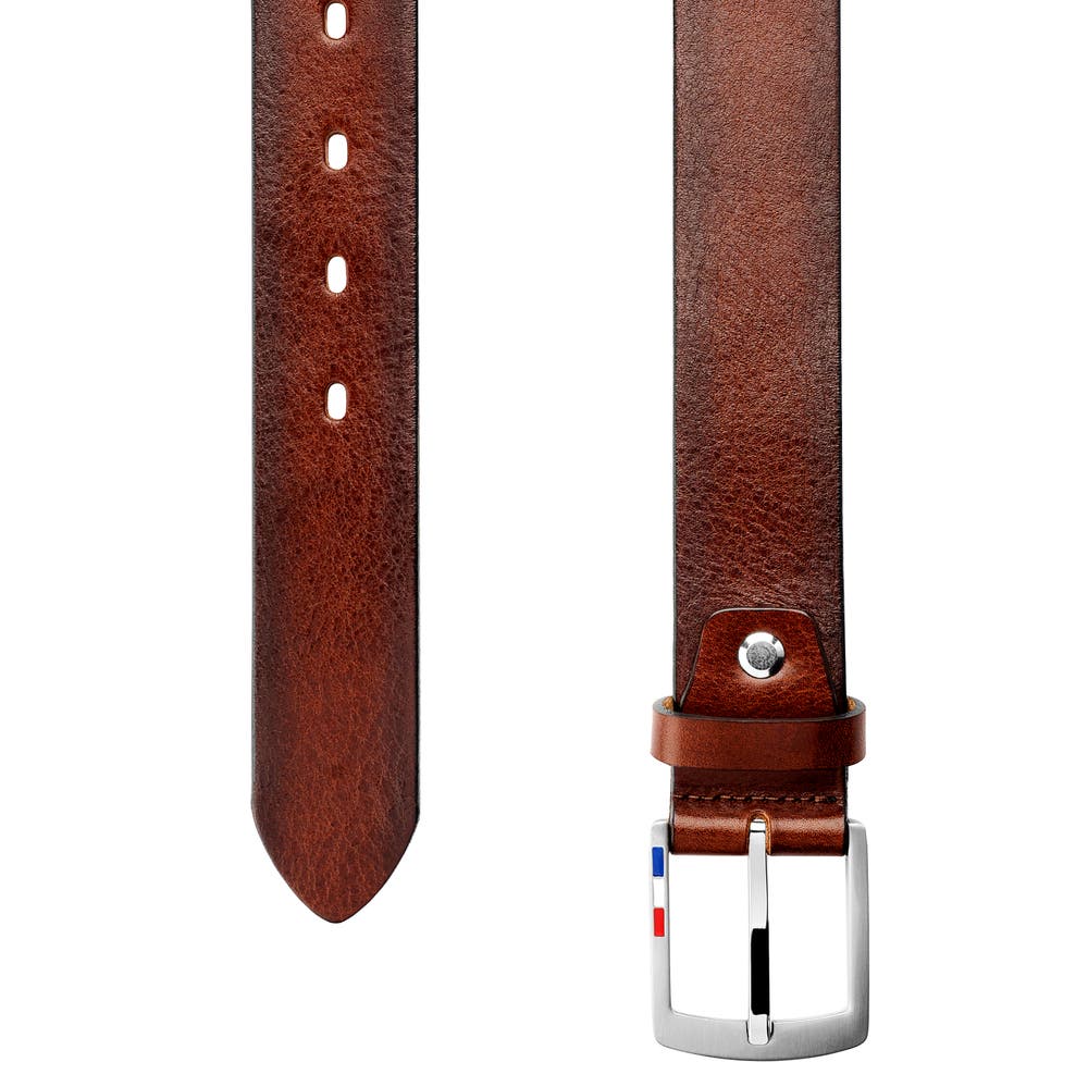 hover: Vintage Brown Full-grain Leather Belt hover: Vintage Brown Full-grain Leather Belt