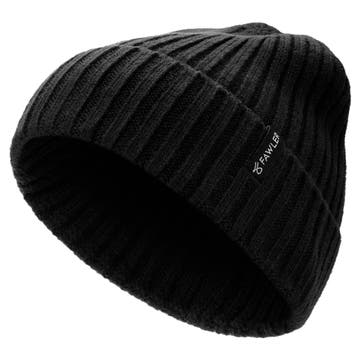 Arctic | Beanie noir côtelé en Laine Mélangée Arctic | Beanie noir côtelé en Laine Mélangée