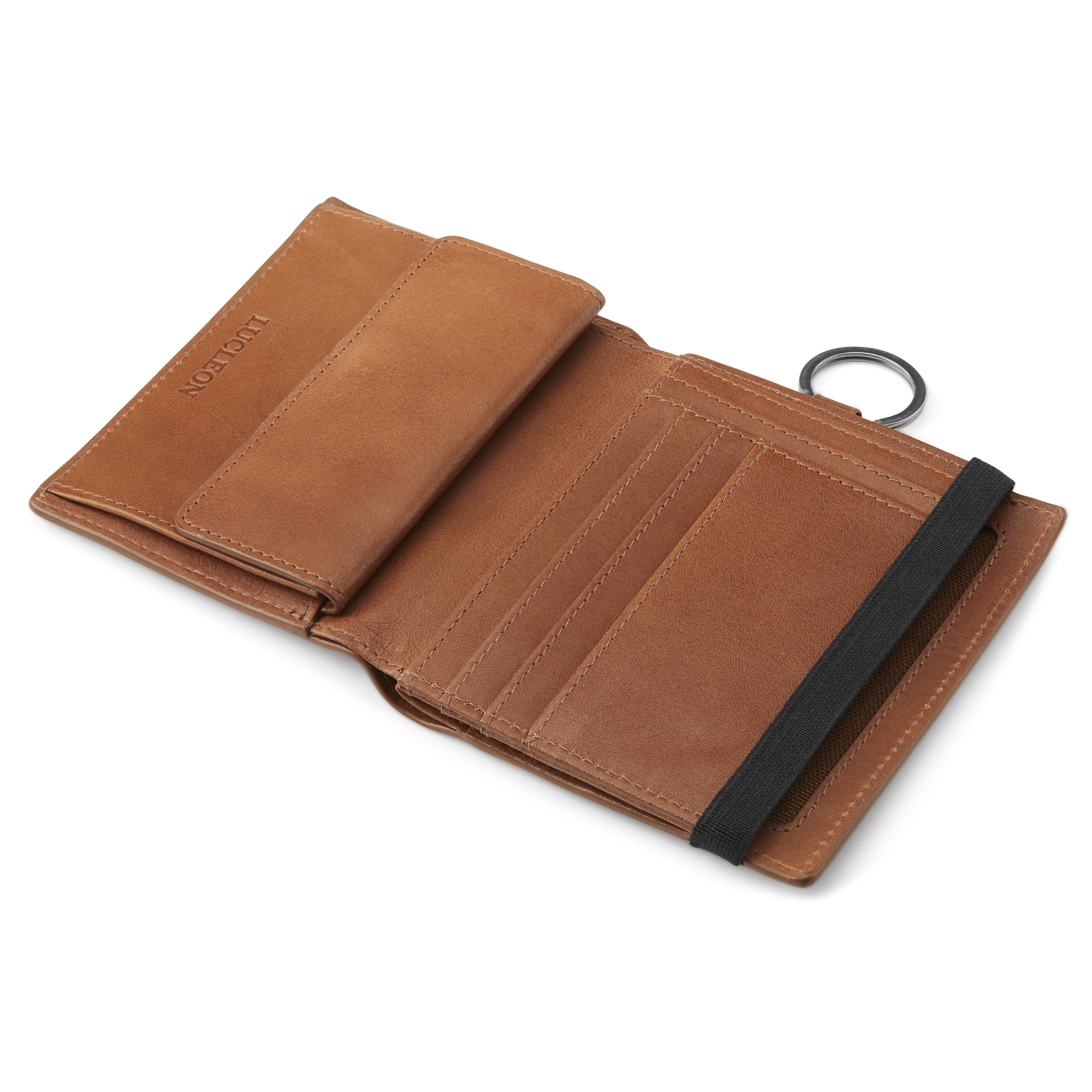Portefeuille en cuir brun anti-RFID avec porte-clés Lonnie - 7