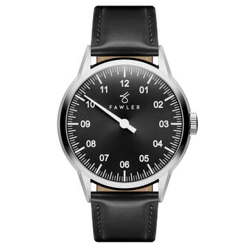 Paz | Jednoručičkové hodinky z nehrdzavejúcej ocele v čiernej farbe