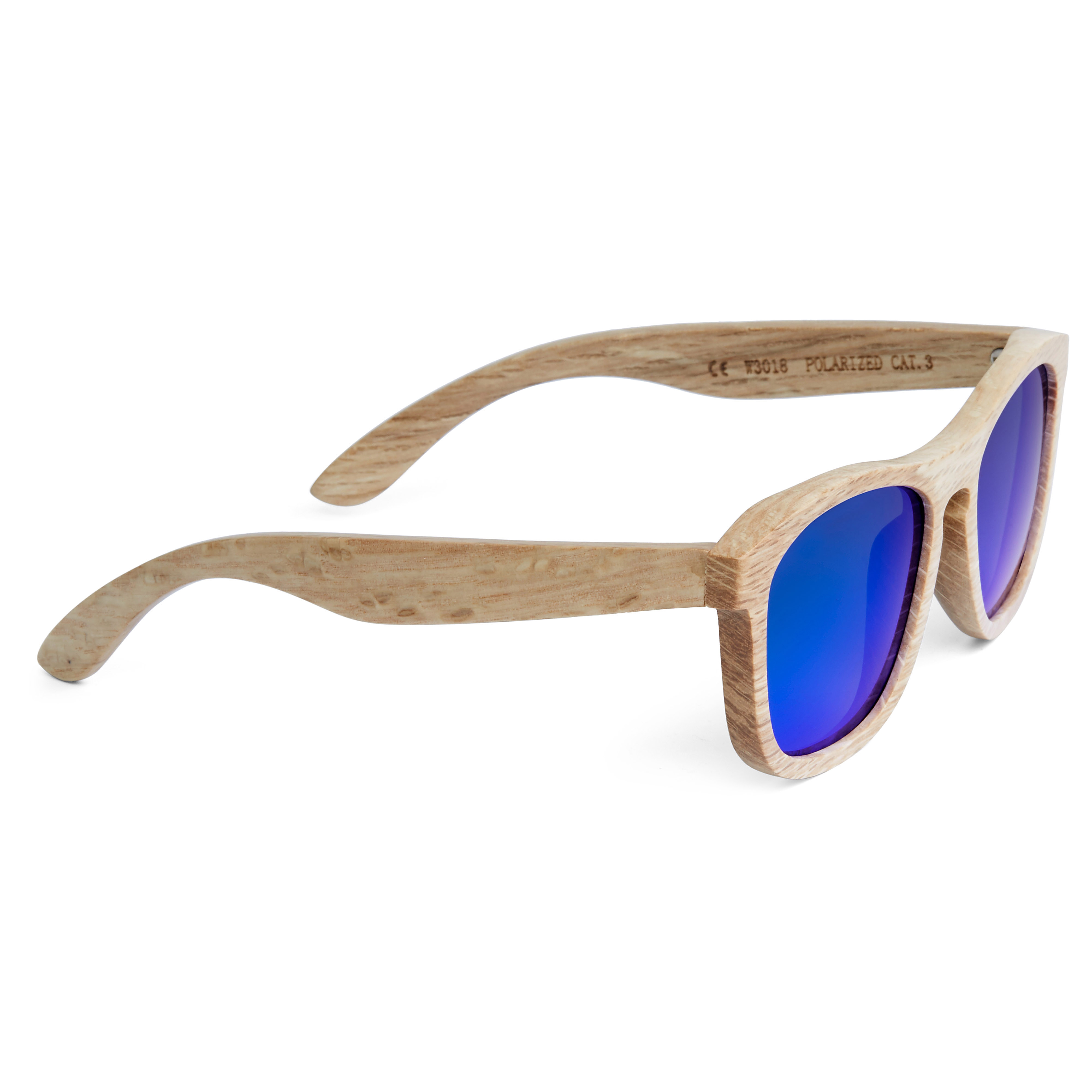 Trä Blå Polariserade Solglasögon - 3
