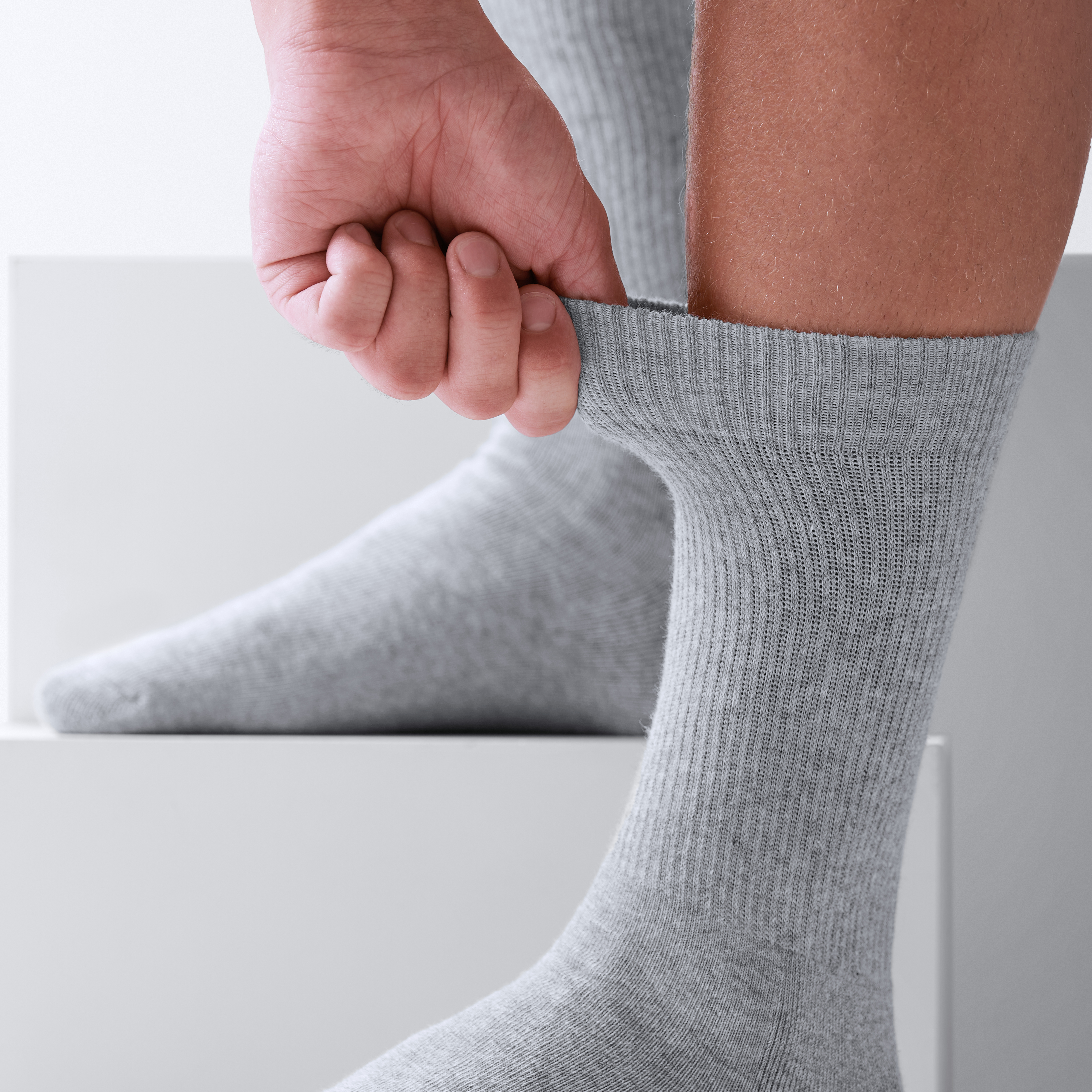 DryFeel | Light Grey Cotton Tennis Socks - 5