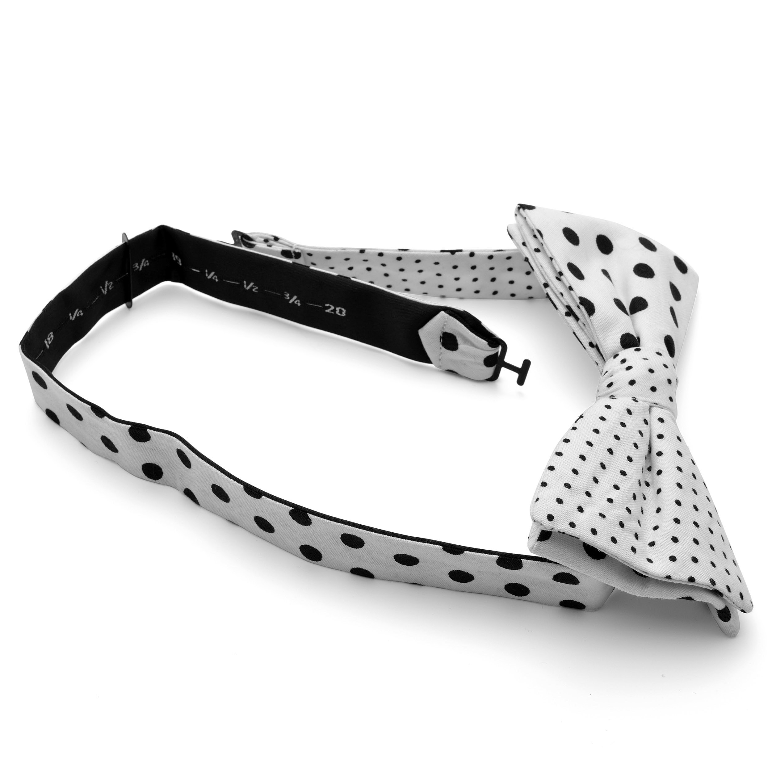 Weiß-Schwarze Design Fliege aus Baumwolle - 2