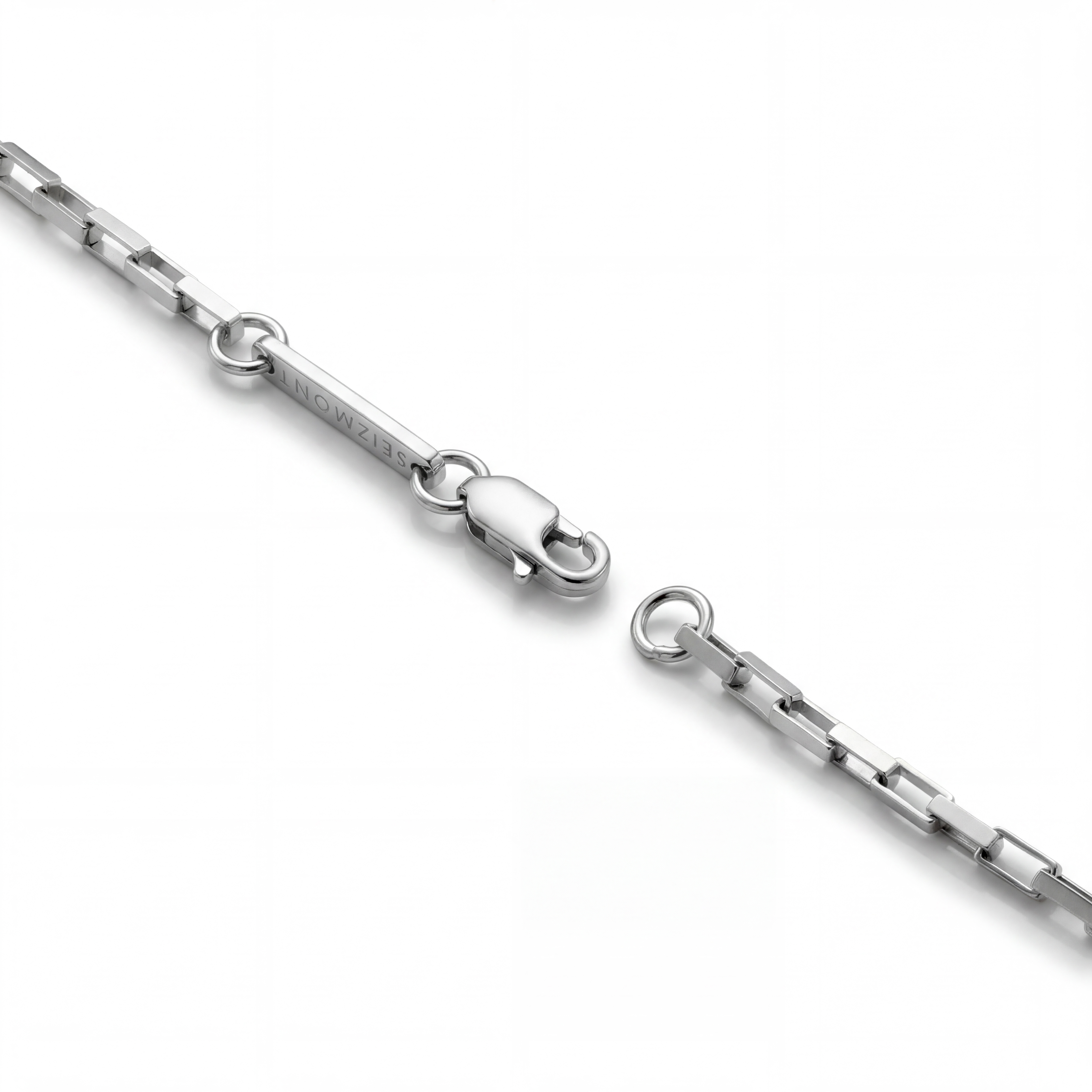 New Classics | 925 sterling ezüst téglalap alakú kábellánc nyaklánc 2 mm - 3