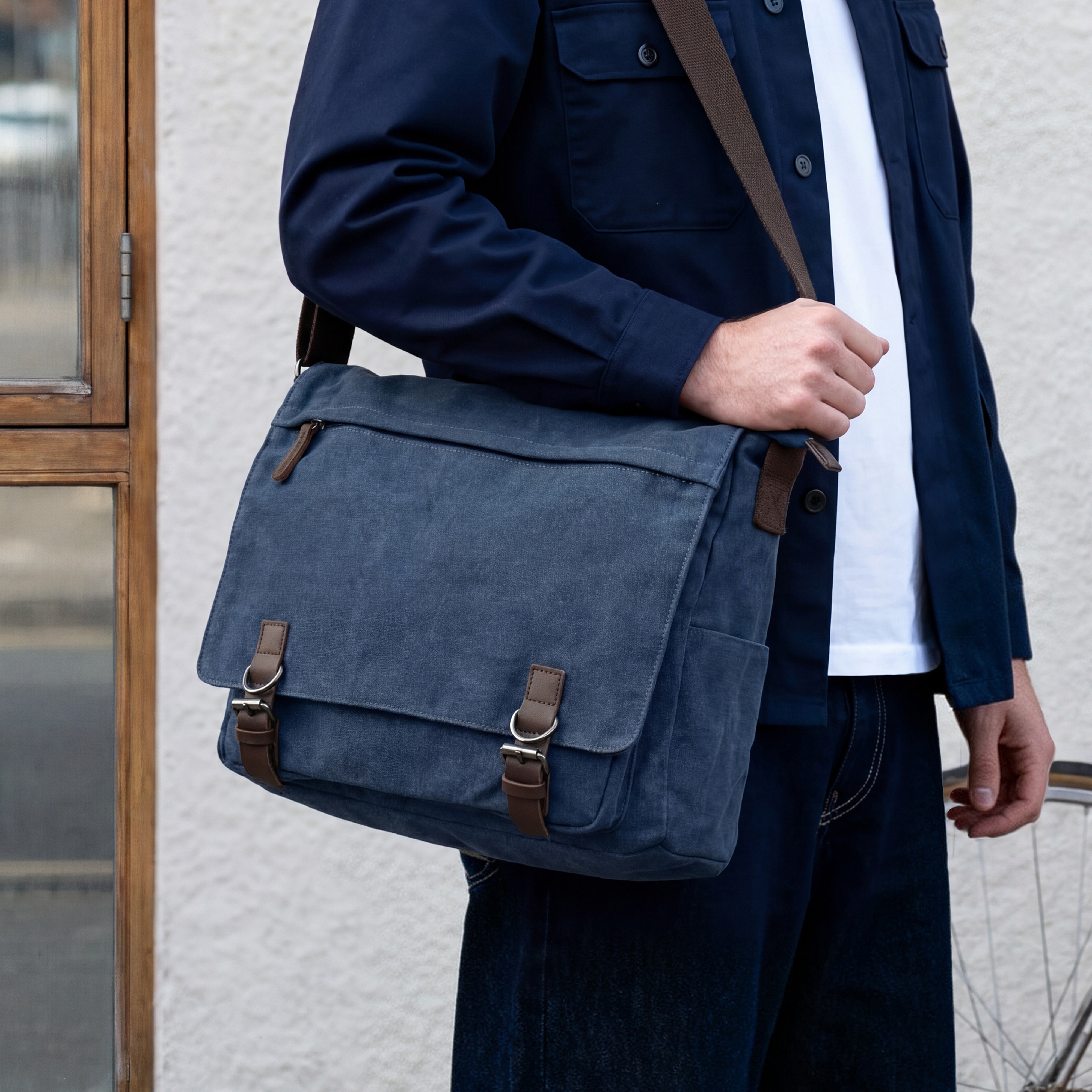 Sacoche en toile bleue - 3