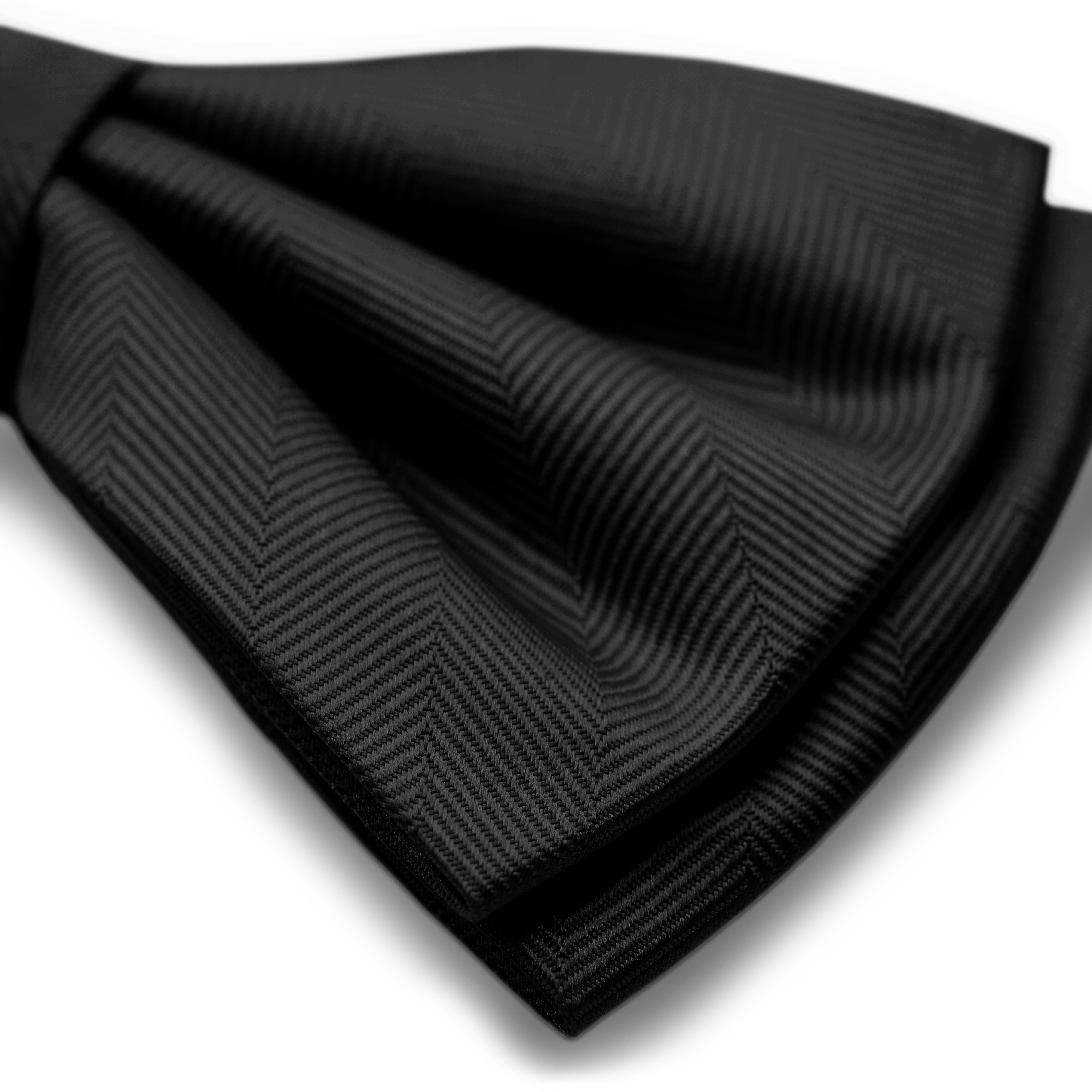 Nœud papillon à chevrons prénoué noir - 5