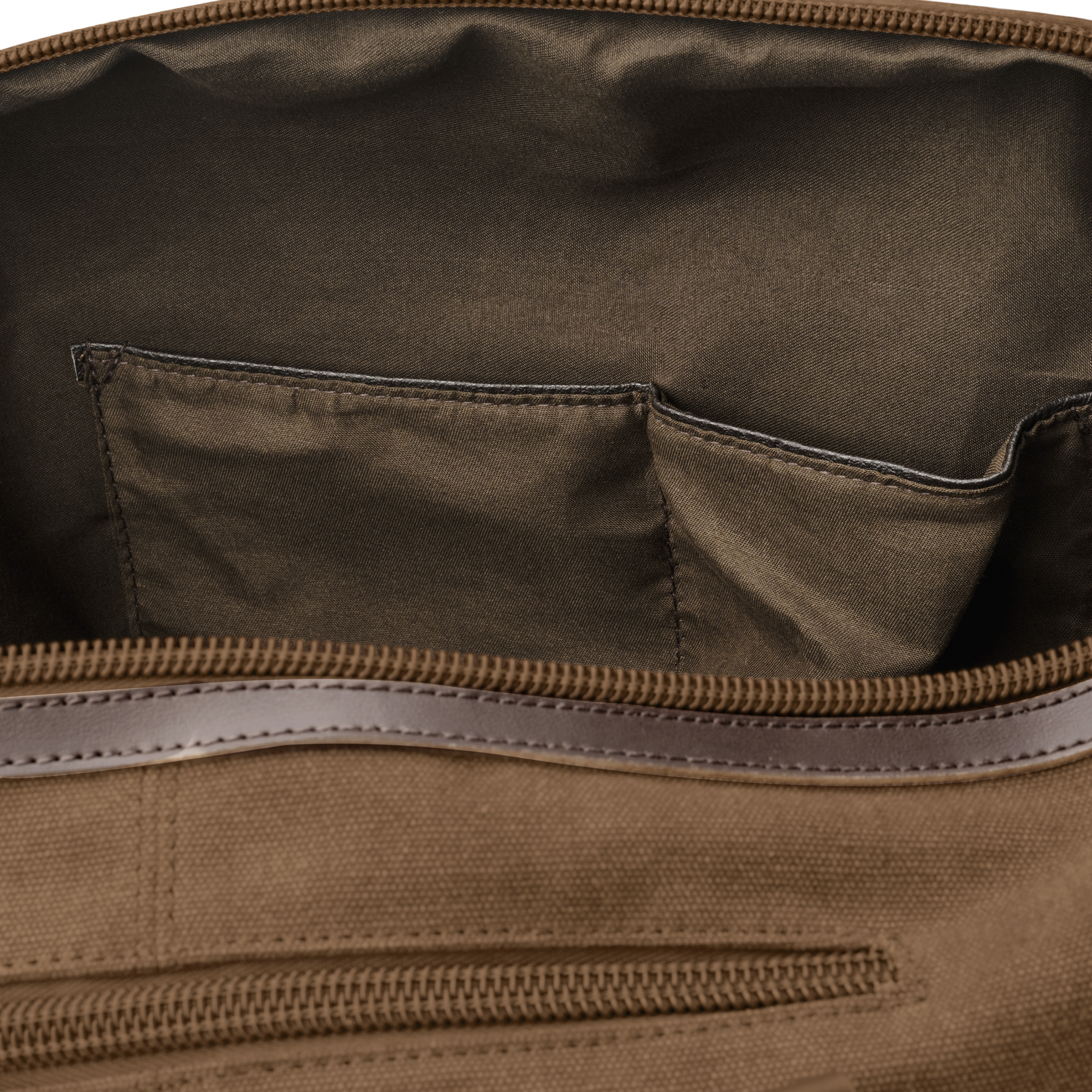 Vintage Caramel Canvas and Brown Leather Duffel Bag - 6