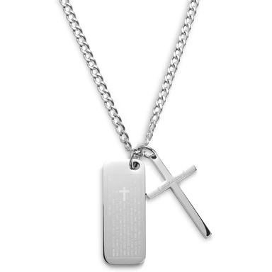 Icarus Rowan Halsband med Stålkors & Stålfärgad ID-bricka Icarus Rowan Halsband med Stålkors & Stålfärgad ID-bricka