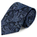 Gravata em Seda Paisley Azul-claro e Escuro | 8 cm Gravata em Seda Paisley Azul-claro e Escuro | 8 cm