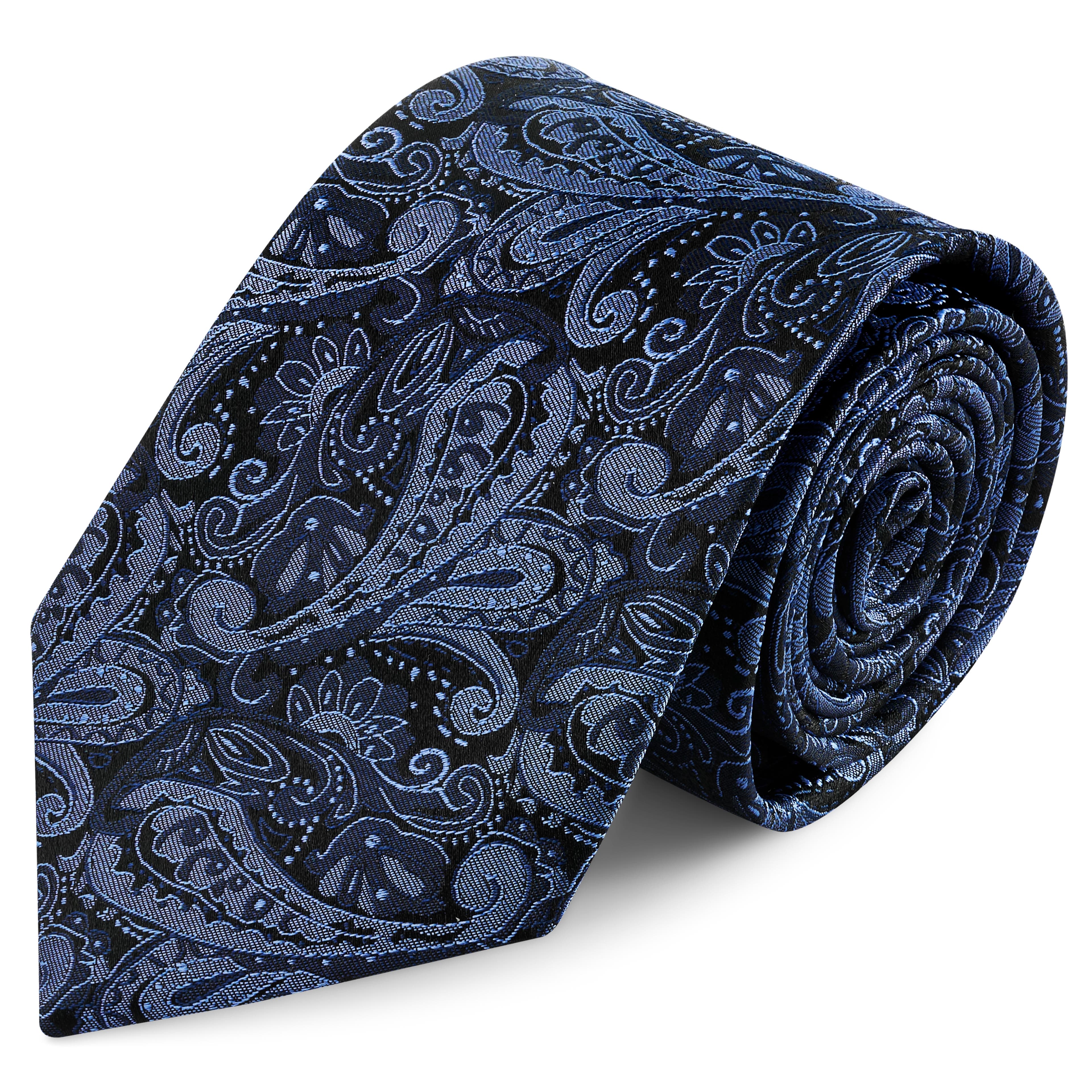 Mornarsko svetlo moder paisley svilena kravata 8 cm Mornarsko svetlo moder paisley svilena kravata 8 cm