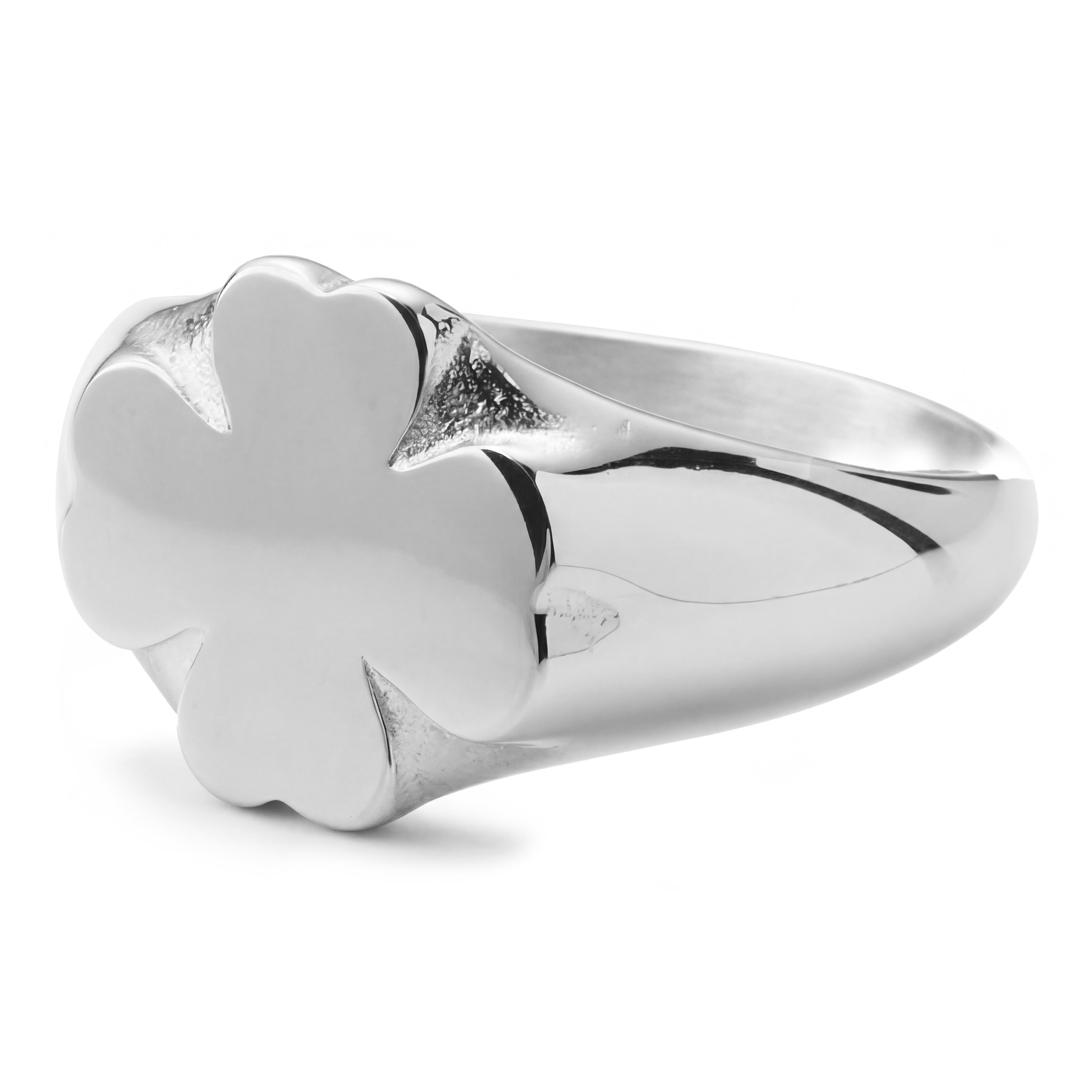 Clover | silberfarbener Edelstahl Kleeblatt Ring Clover | silberfarbener Edelstahl Kleeblatt Ring