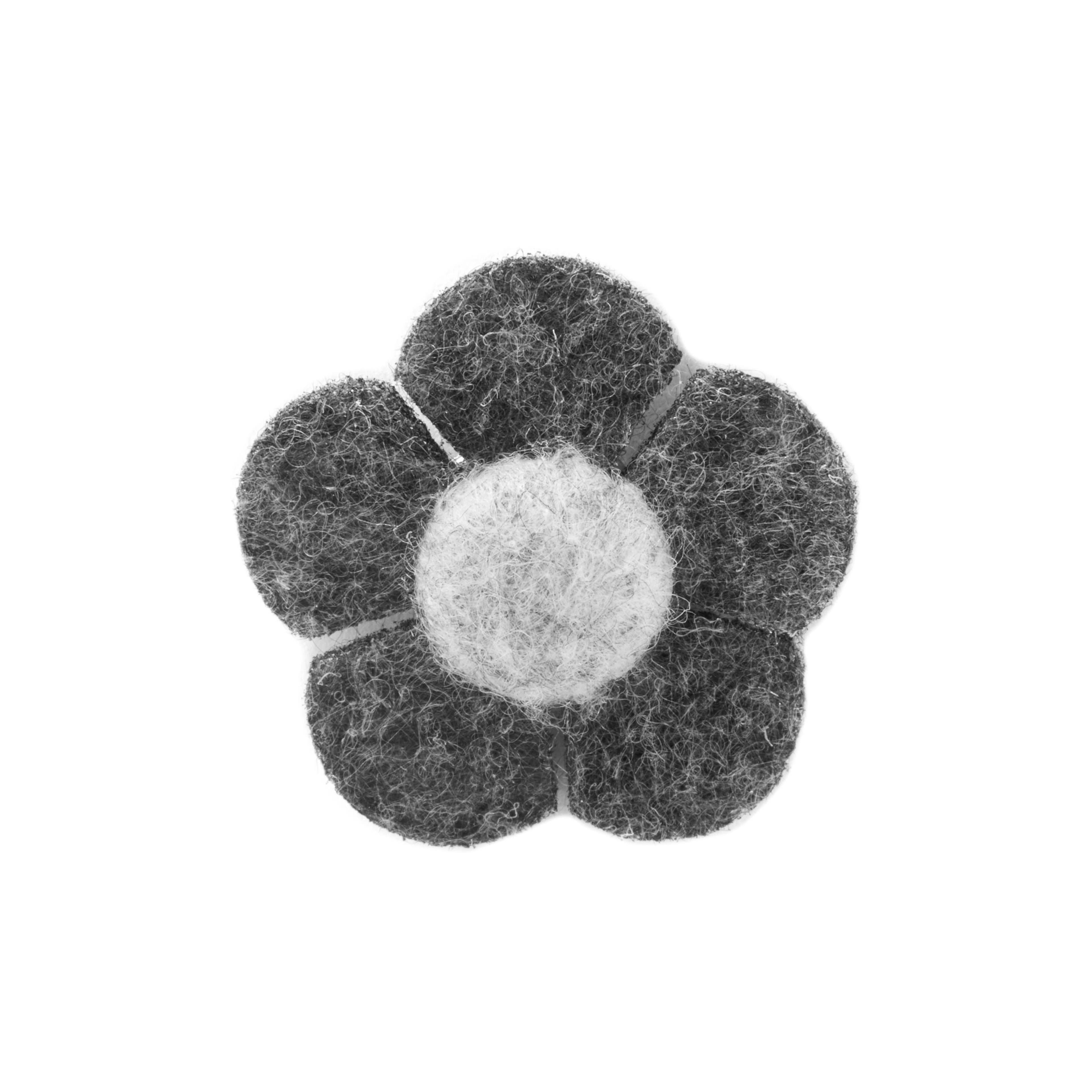 Dak & Light Grey Felt Flower Lapel Pin Dak & Light Grey Felt Flower Lapel Pin