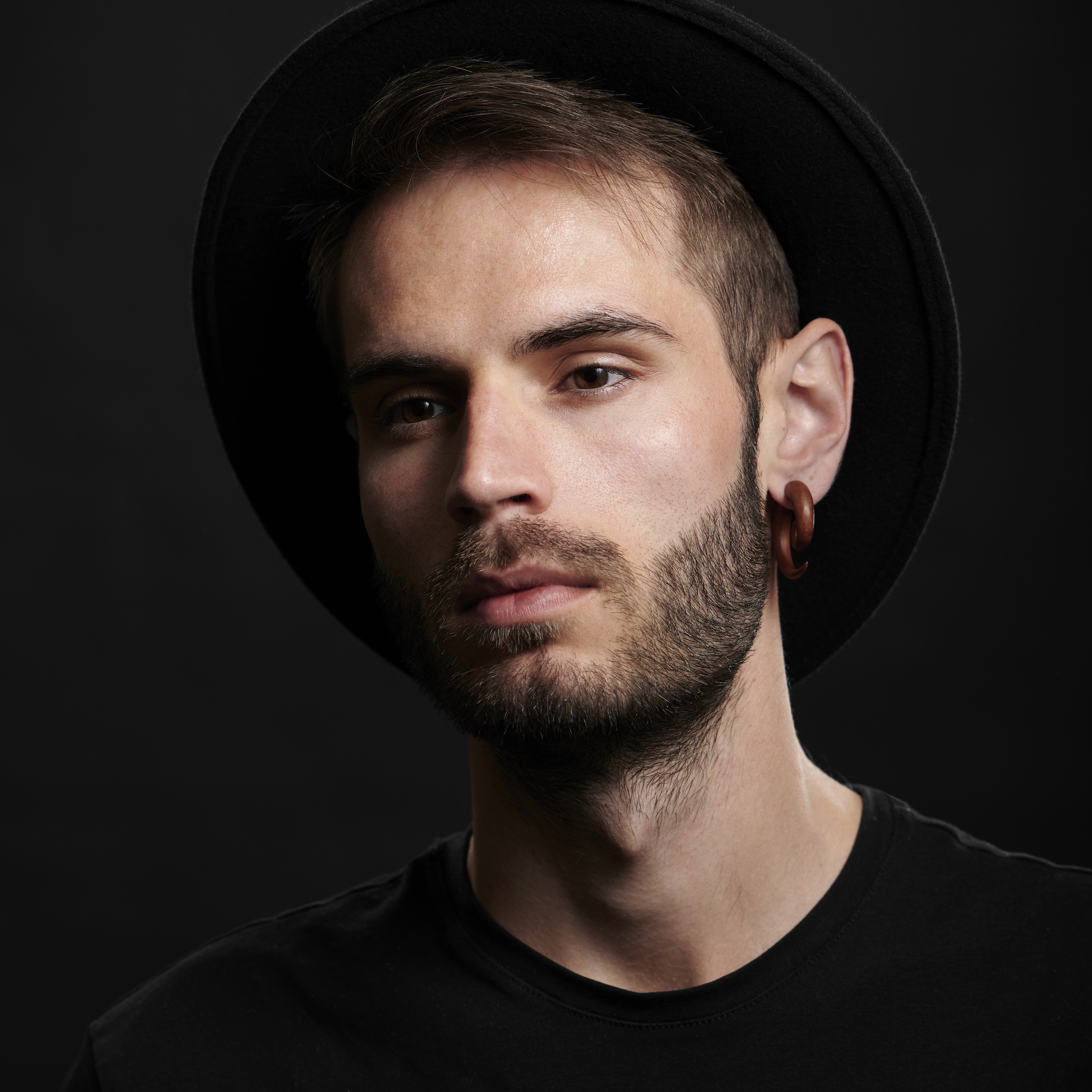 Brauner Großer Spiralen Fake Plug Ohrstecker - 4