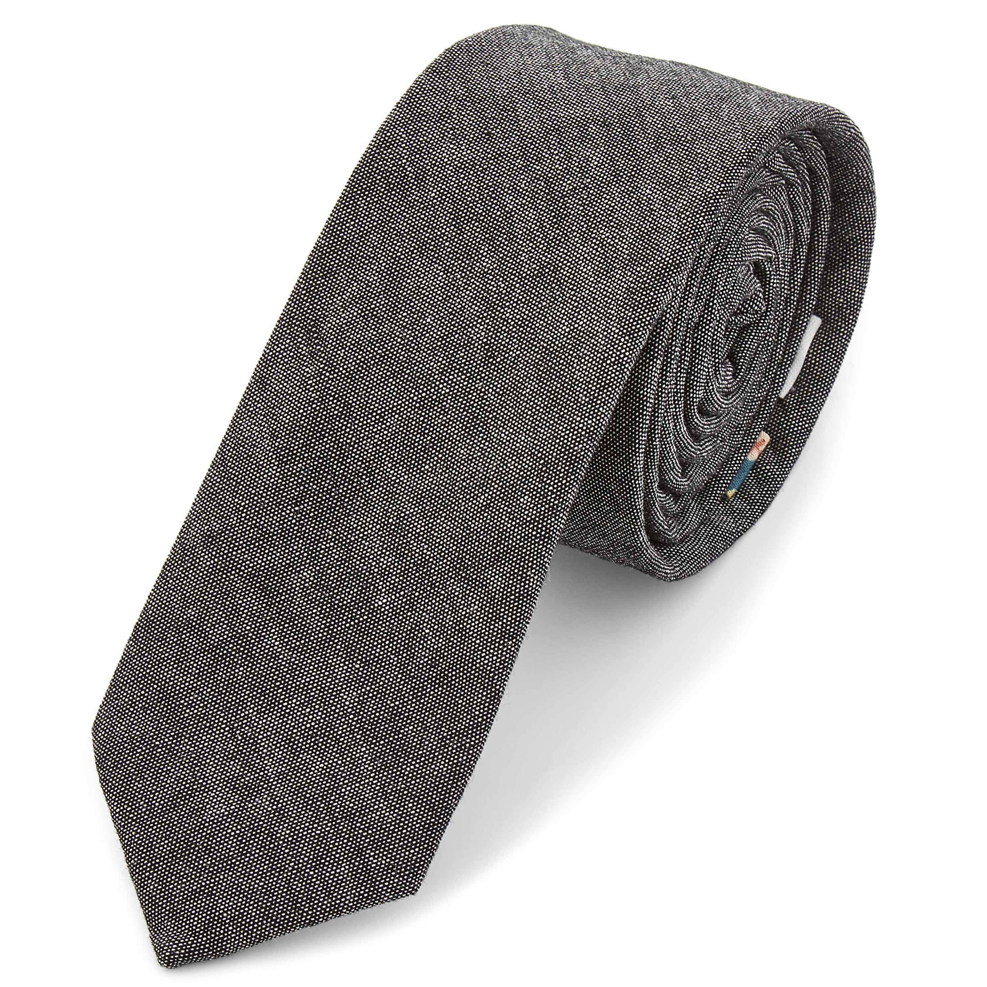 Grey Cotton Tie - 1 - primary thumbnail small_image gallery
