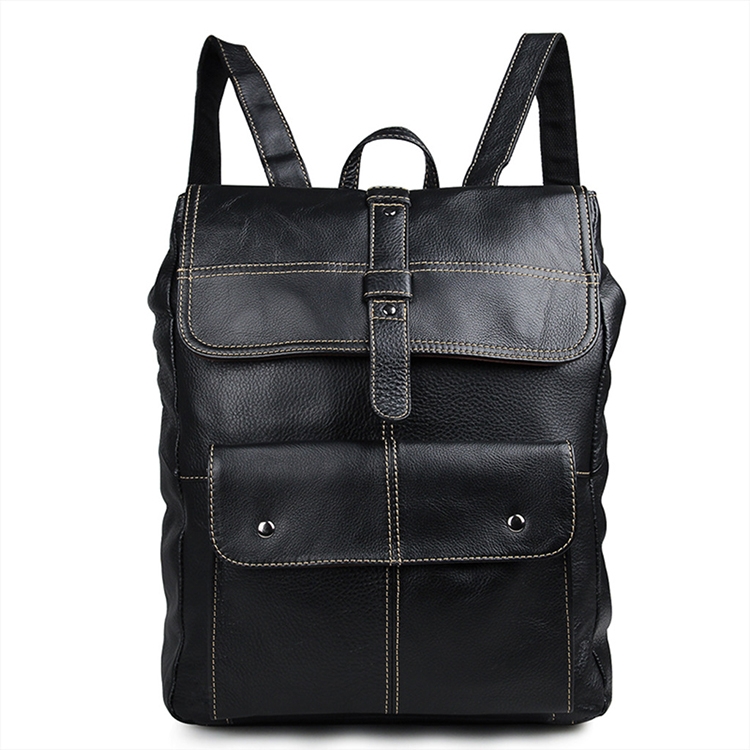 Go-To Zwarte Leren Backpack - 6