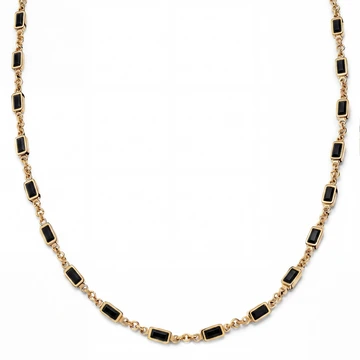 Prism | Black Gold-Tone Crystal Glass Gemstone Necklace Prism | Black Gold-Tone Crystal Glass Gemstone Necklace