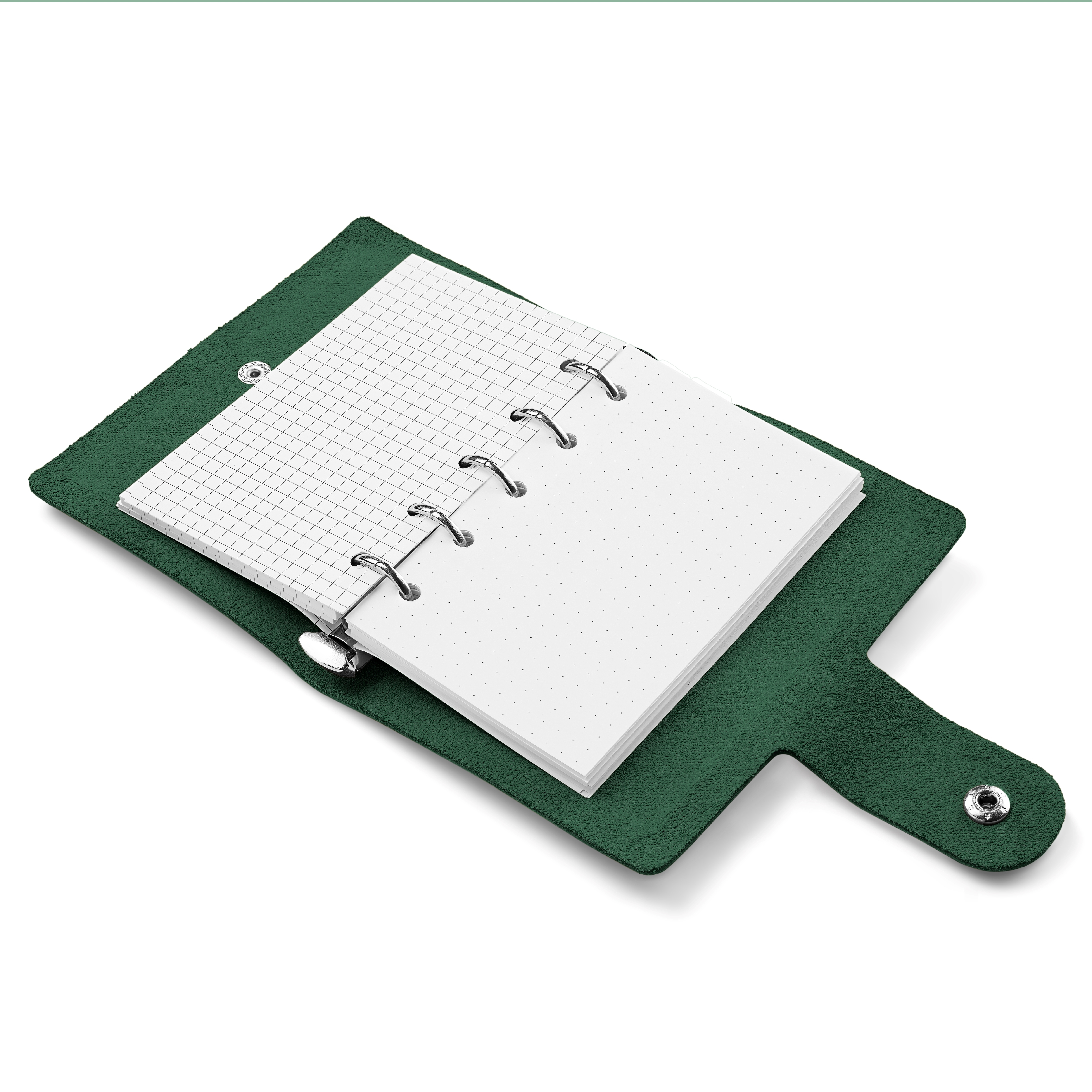 Jegyzetfüzet | Zöld bőr | Gombos csattal - 6