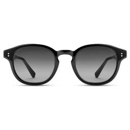 Hranaté slnečné okuliare Bille s rohovými rámami v čiernej farbe