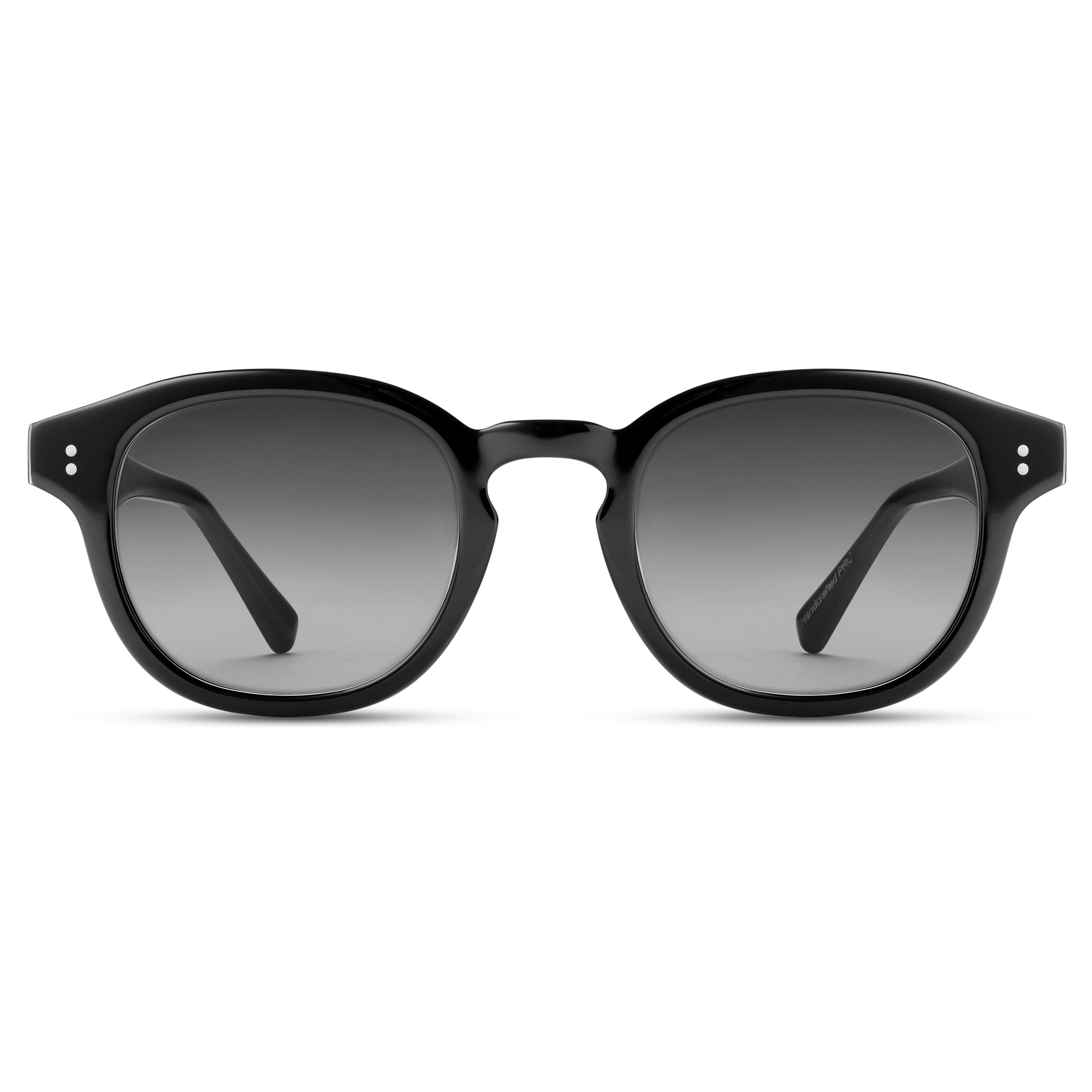 Hranaté slnečné okuliare Bille s rohovými rámami v čiernej farbe