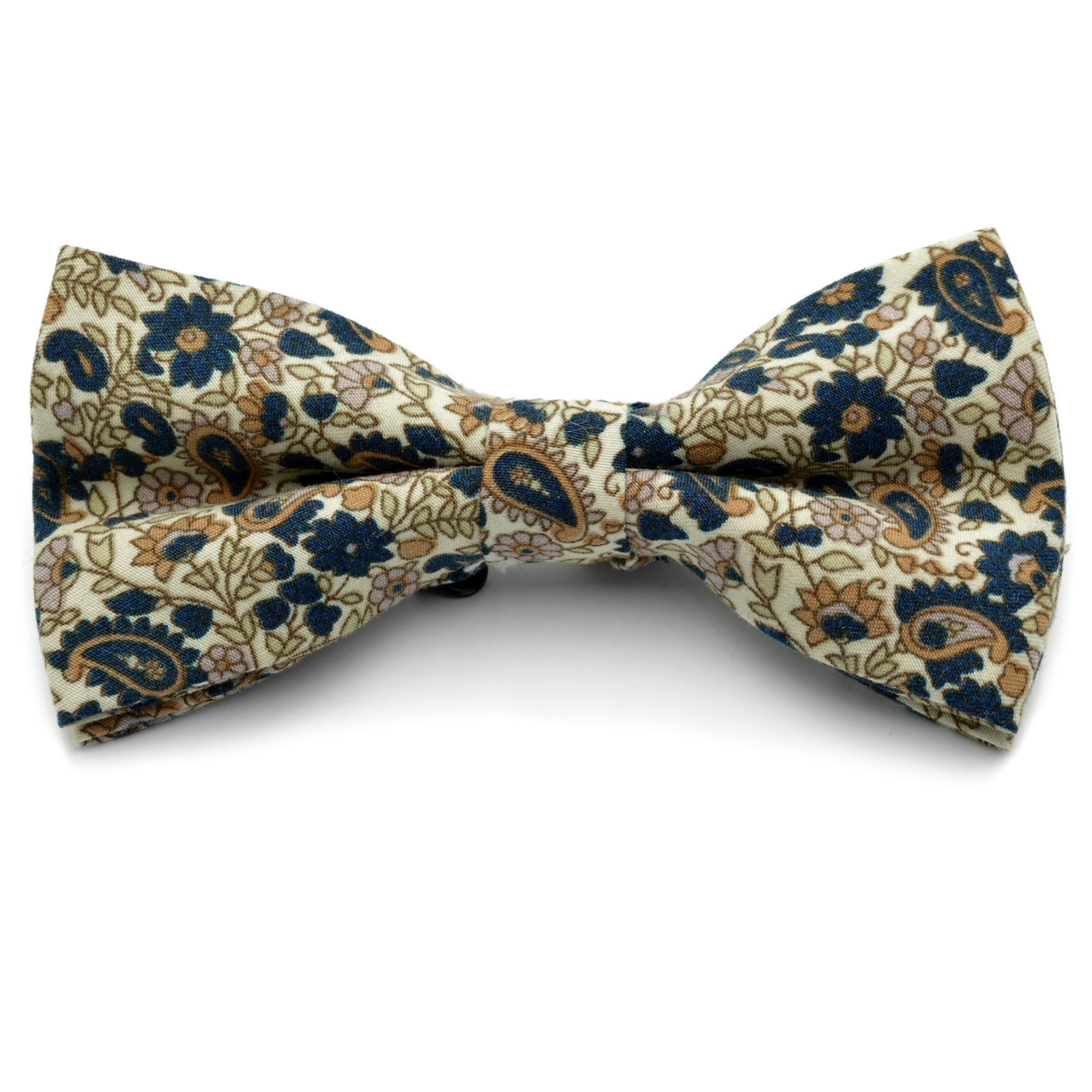 Cremefärgad Paisley Fluga - 1