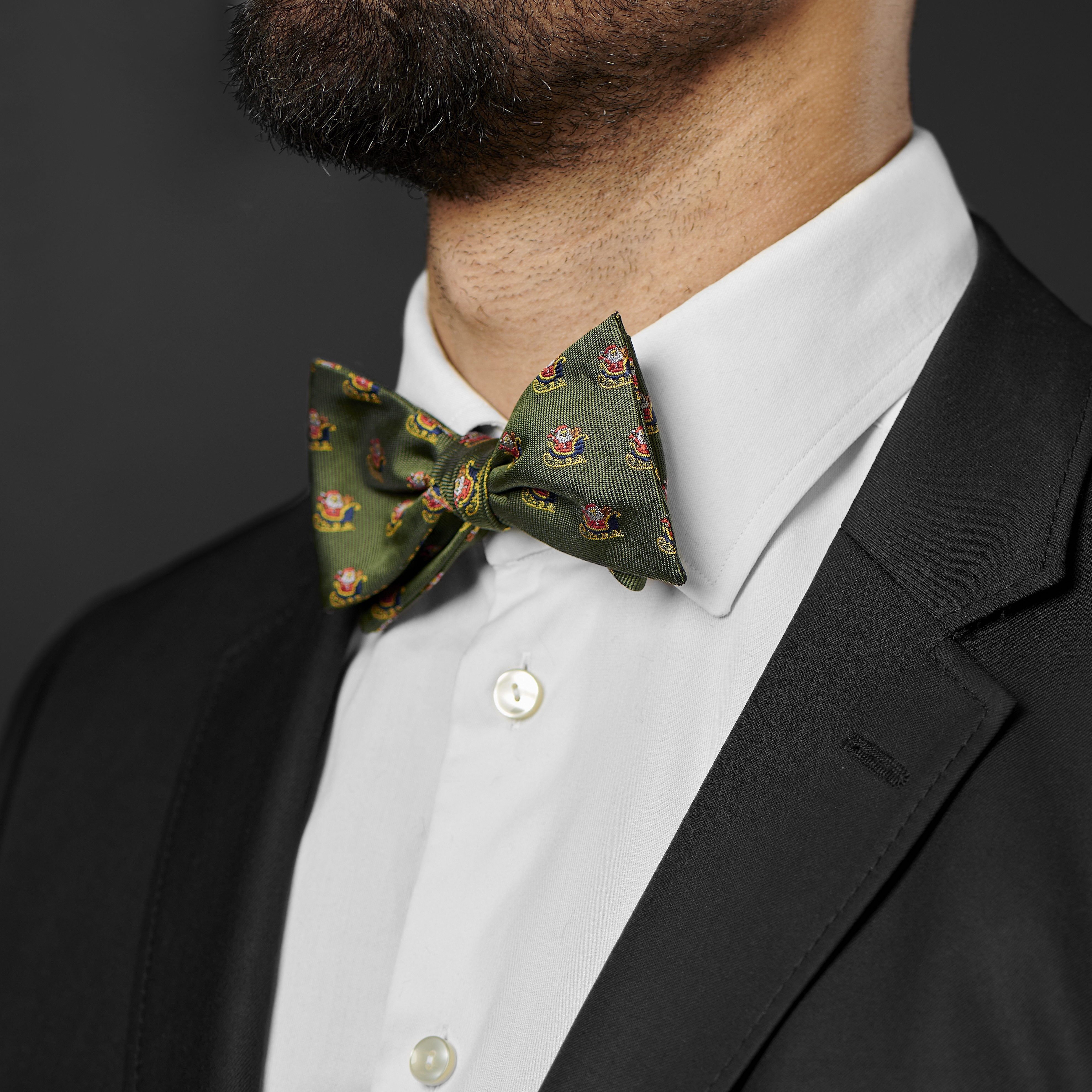 Nikolaus Schlitten Selbstbinder Weihnachtsfliege - 3