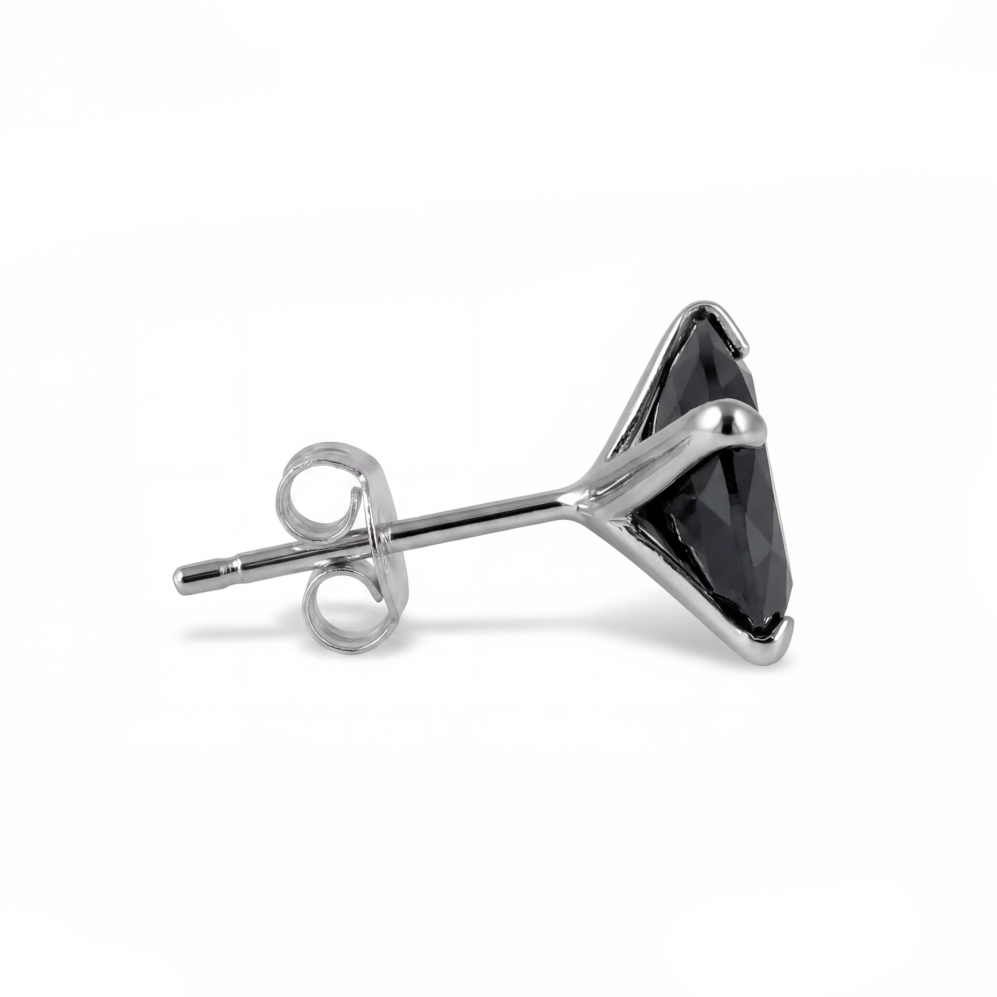 Lucid | Cercei cu șurub (stud) din argint 925 cu zirconiu pătrat negru de 8 mm - 2