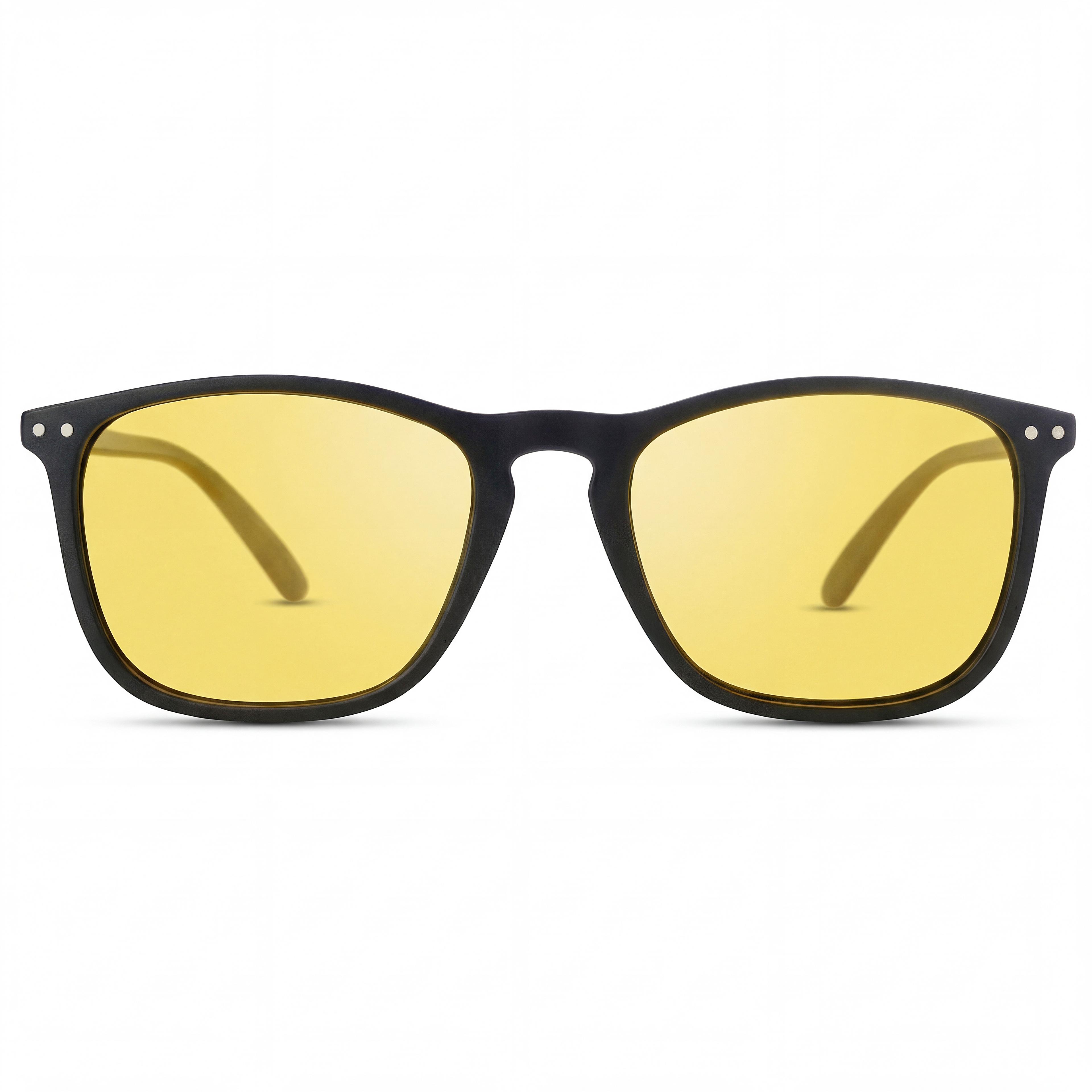 Wade | Rectangular Sunglasses with Yellow Lens & Black Frame Wade | Rectangular Sunglasses with Yellow Lens & Black Frame